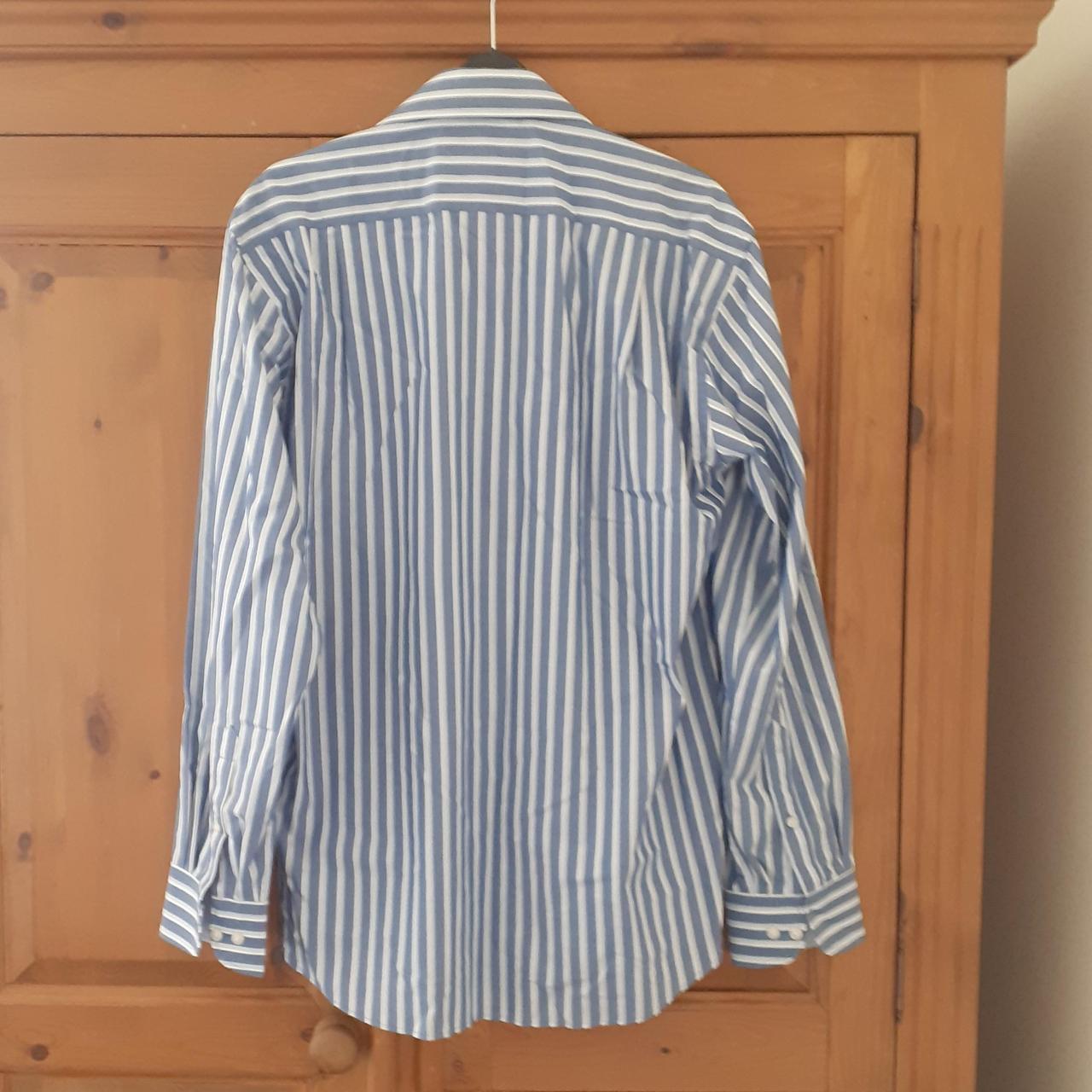 Marks & Spencer Men's Blue and White Shirt | Depop