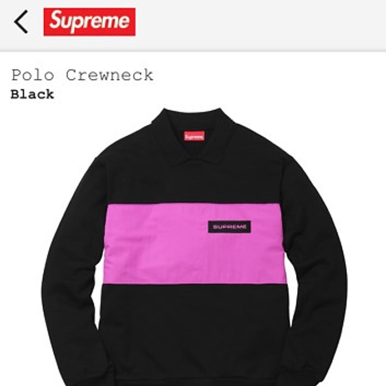 Supreme Polo Crewneck Sweatshirt Size Medium Black