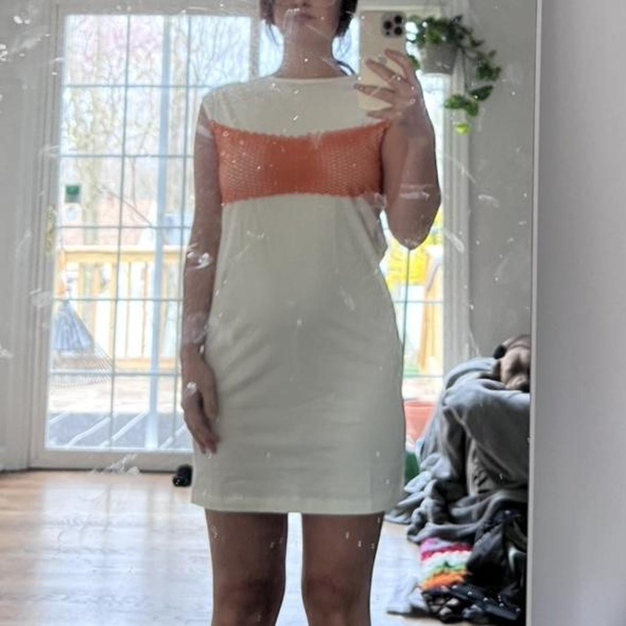Maison Margiela Women's White and Orange Dress (2)