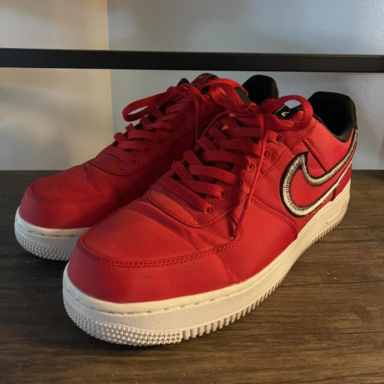 air force 1 reverse stitch red