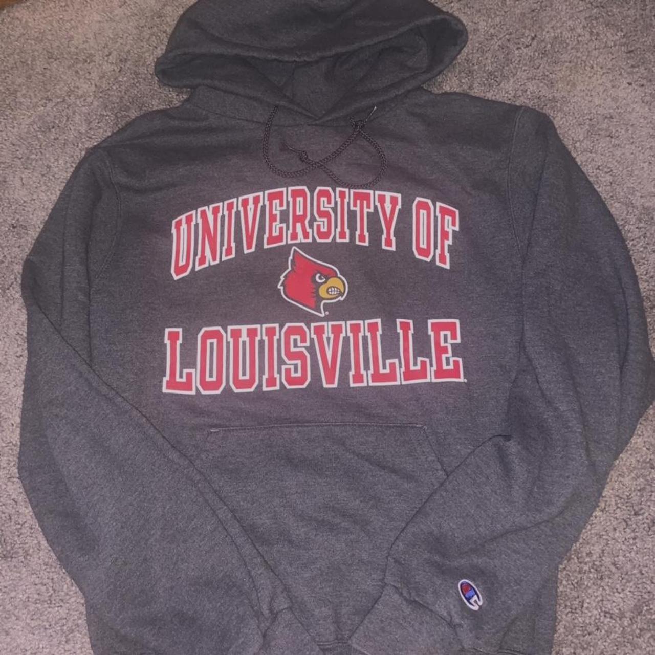 Small University of Louisville Champion Hoodie. Worn - Depop