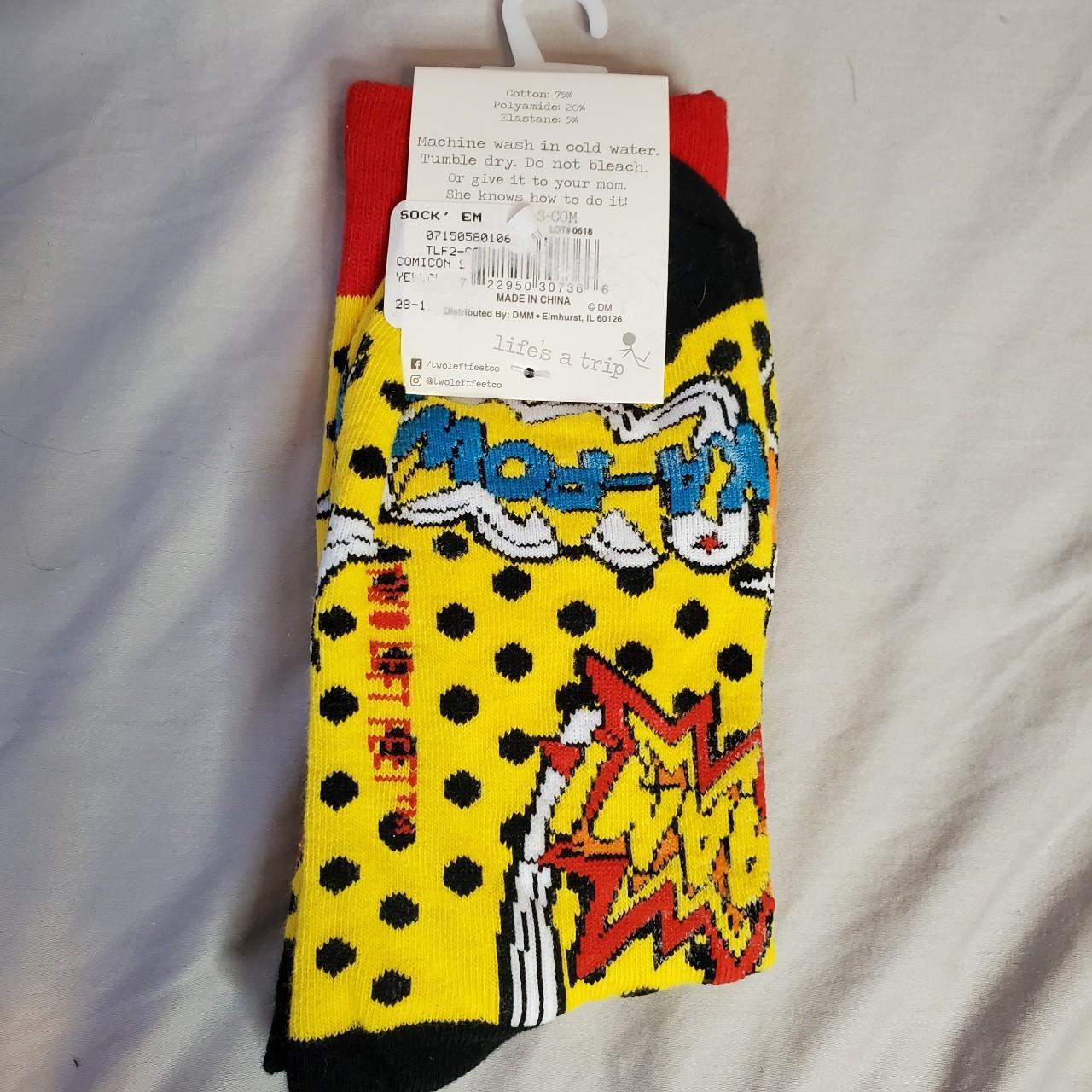 Men's Yellow and Red Socks Depop