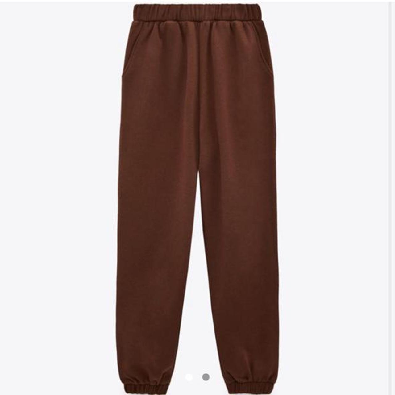 brown zara sweatpants