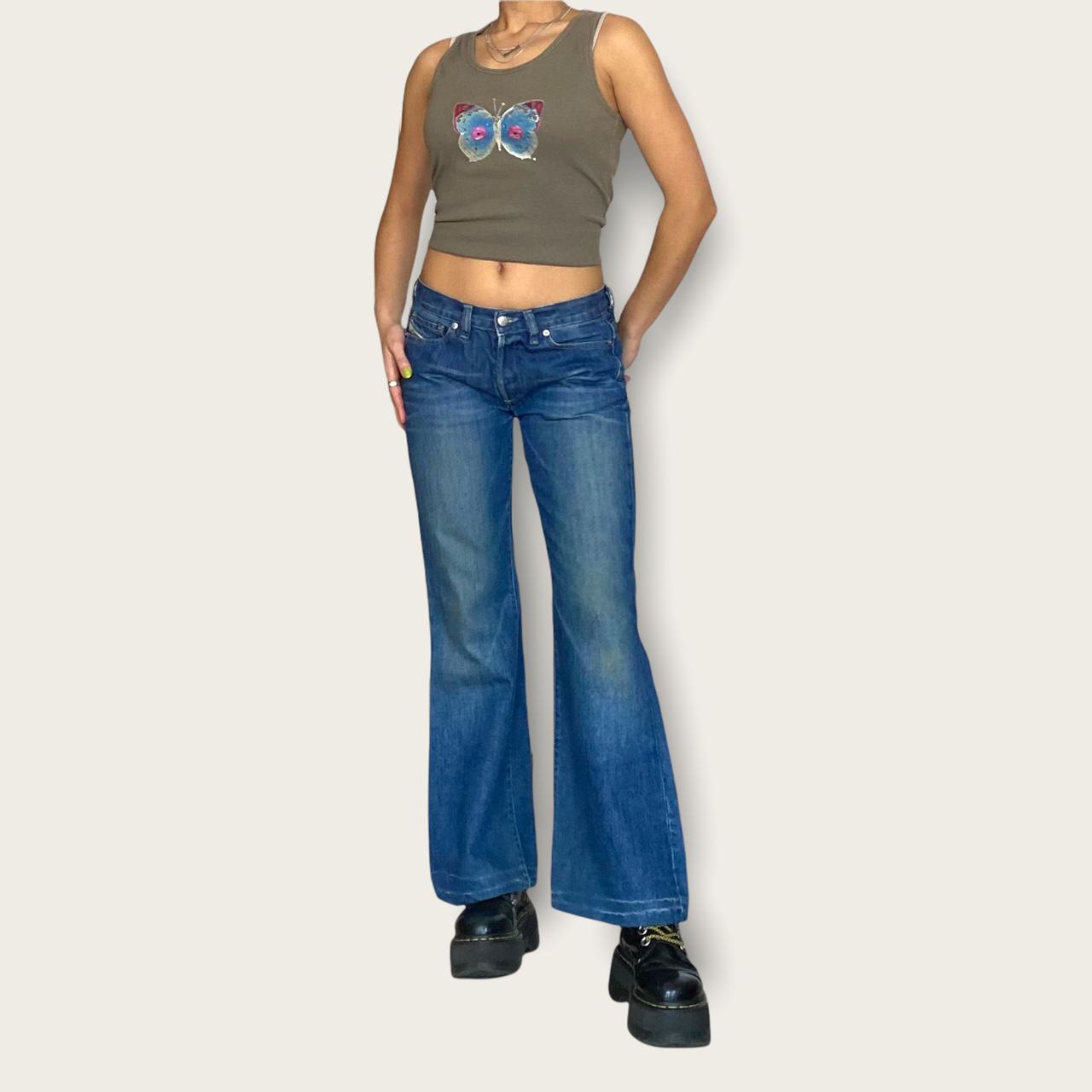 Diesel Women's Blue and Navy Jeans | Depop
