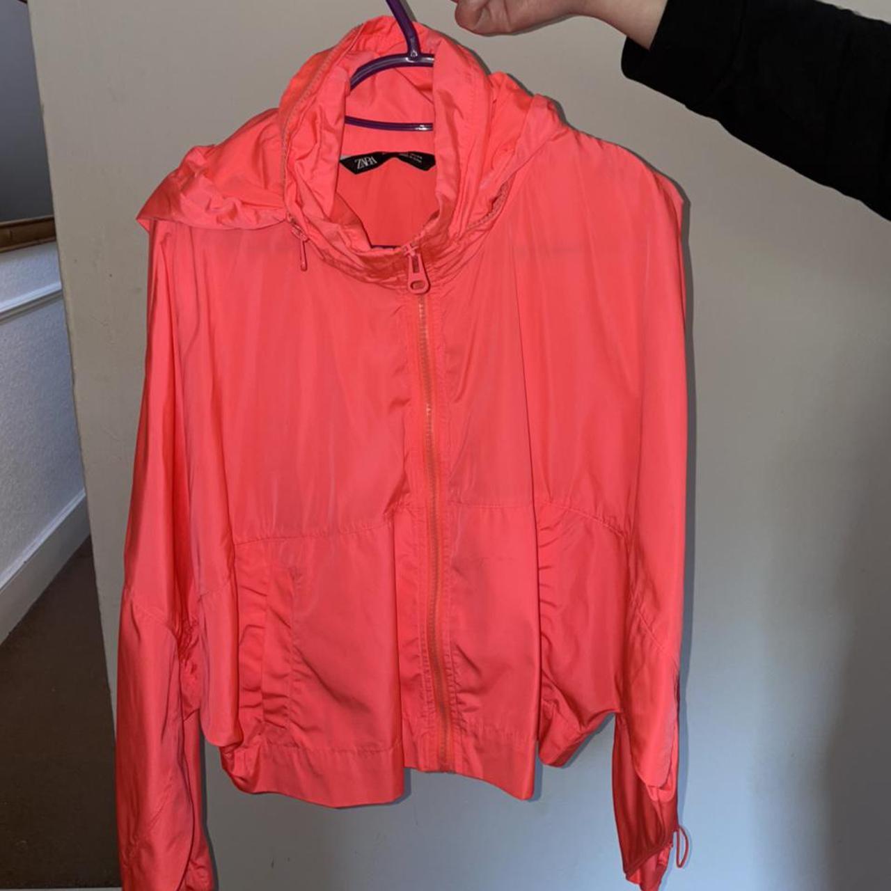 Zara pink lightweight rain jacket/ festival... Depop
