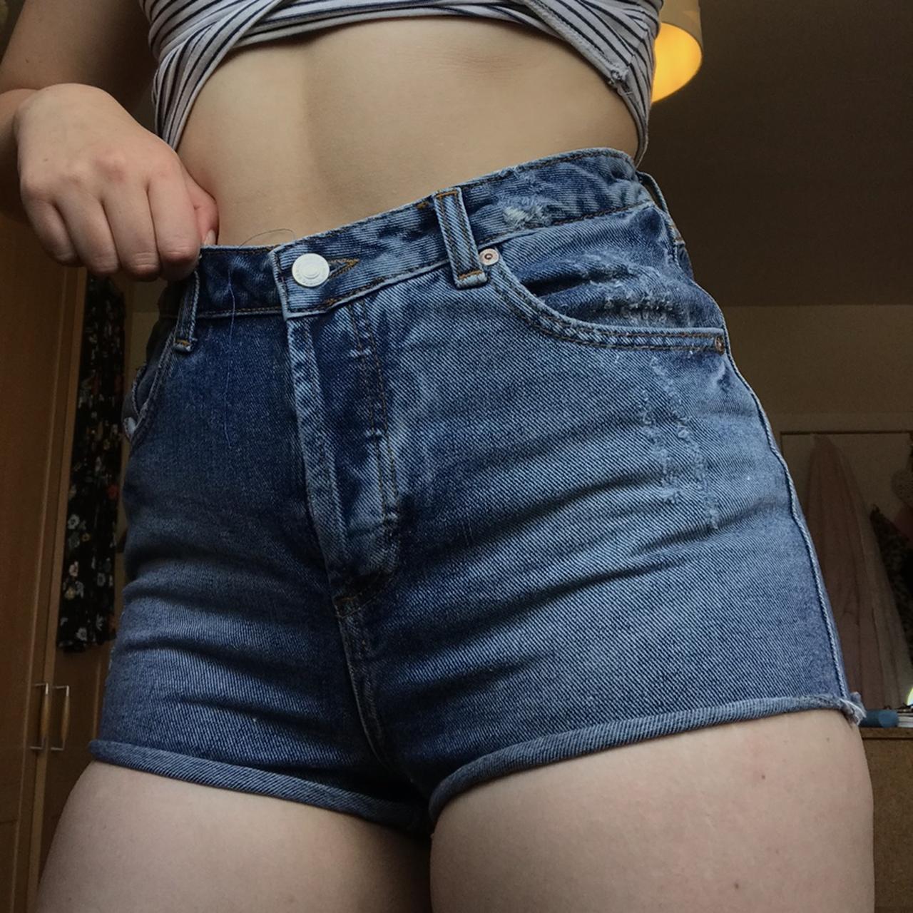 high waisted denim shorts topshop