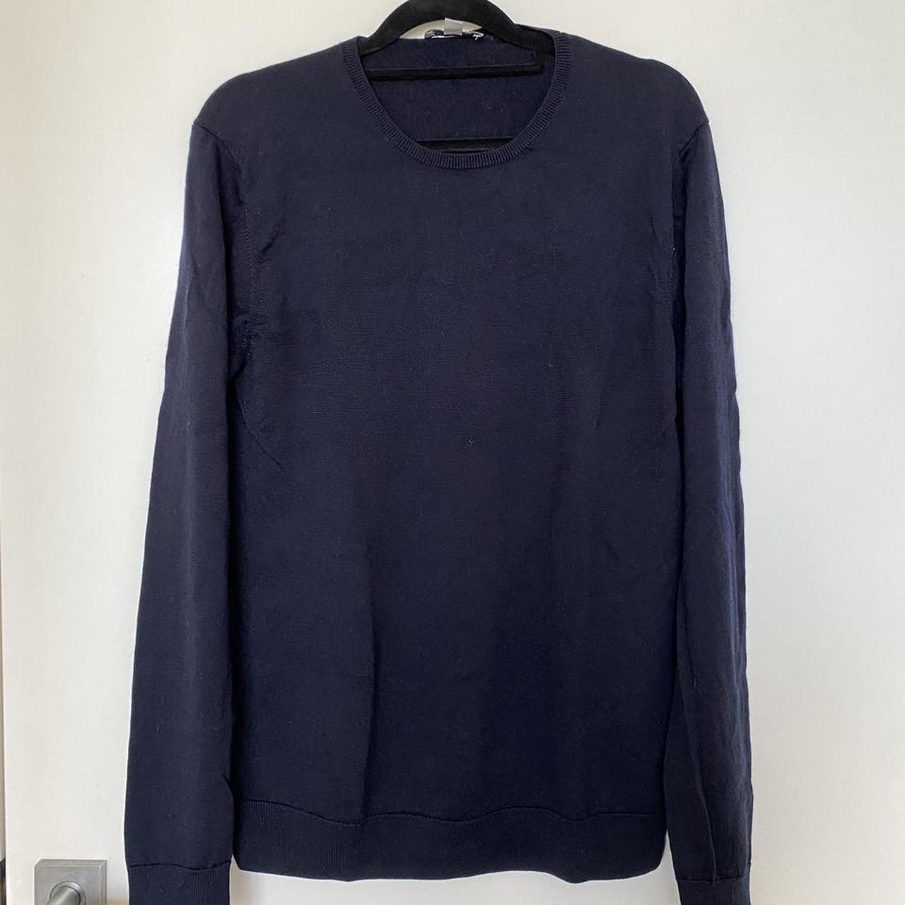 COS light navy sweater no tears 100% wool size M... - Depop