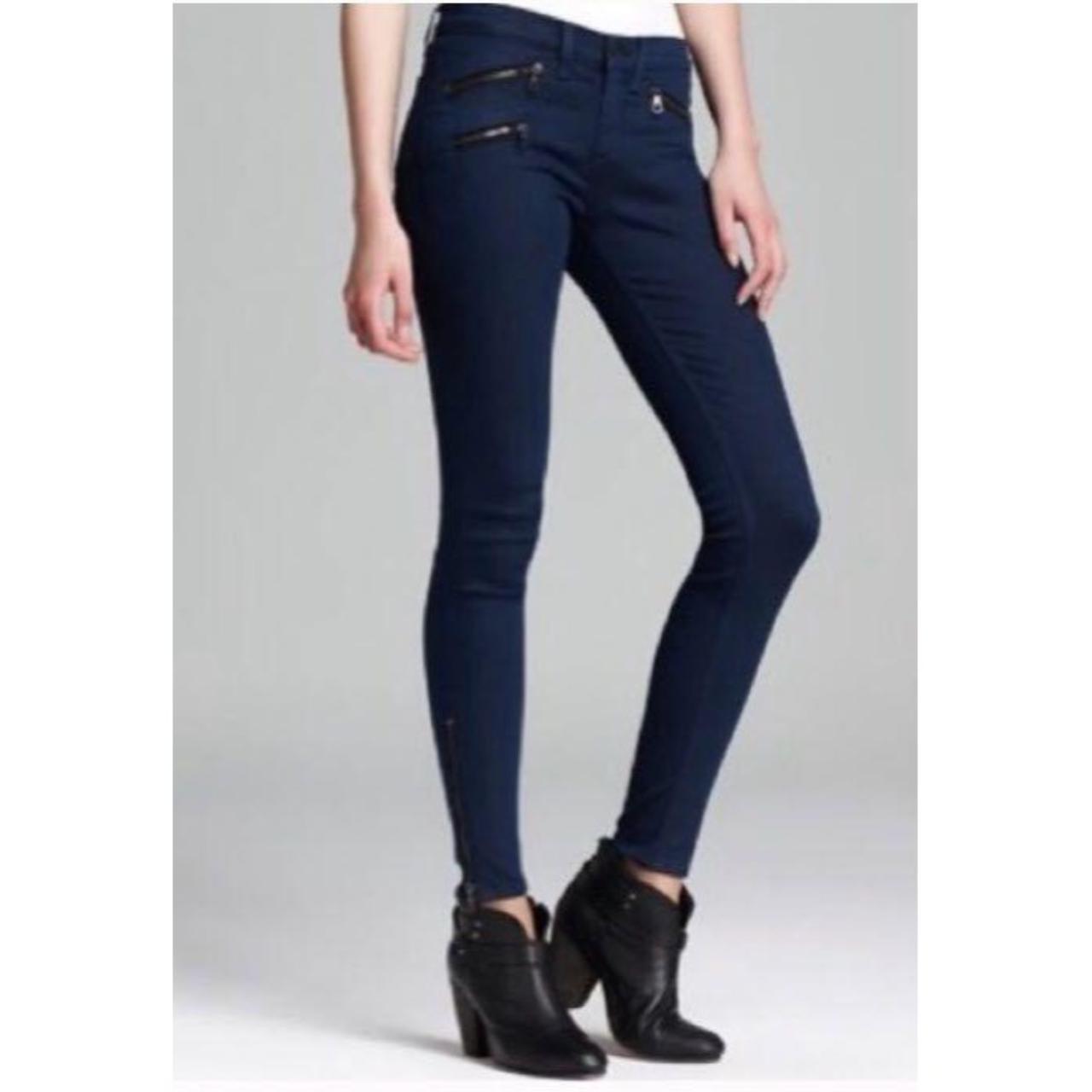 Rag & Bone for Aritzia Skinny Zipper Moto Jeans dark