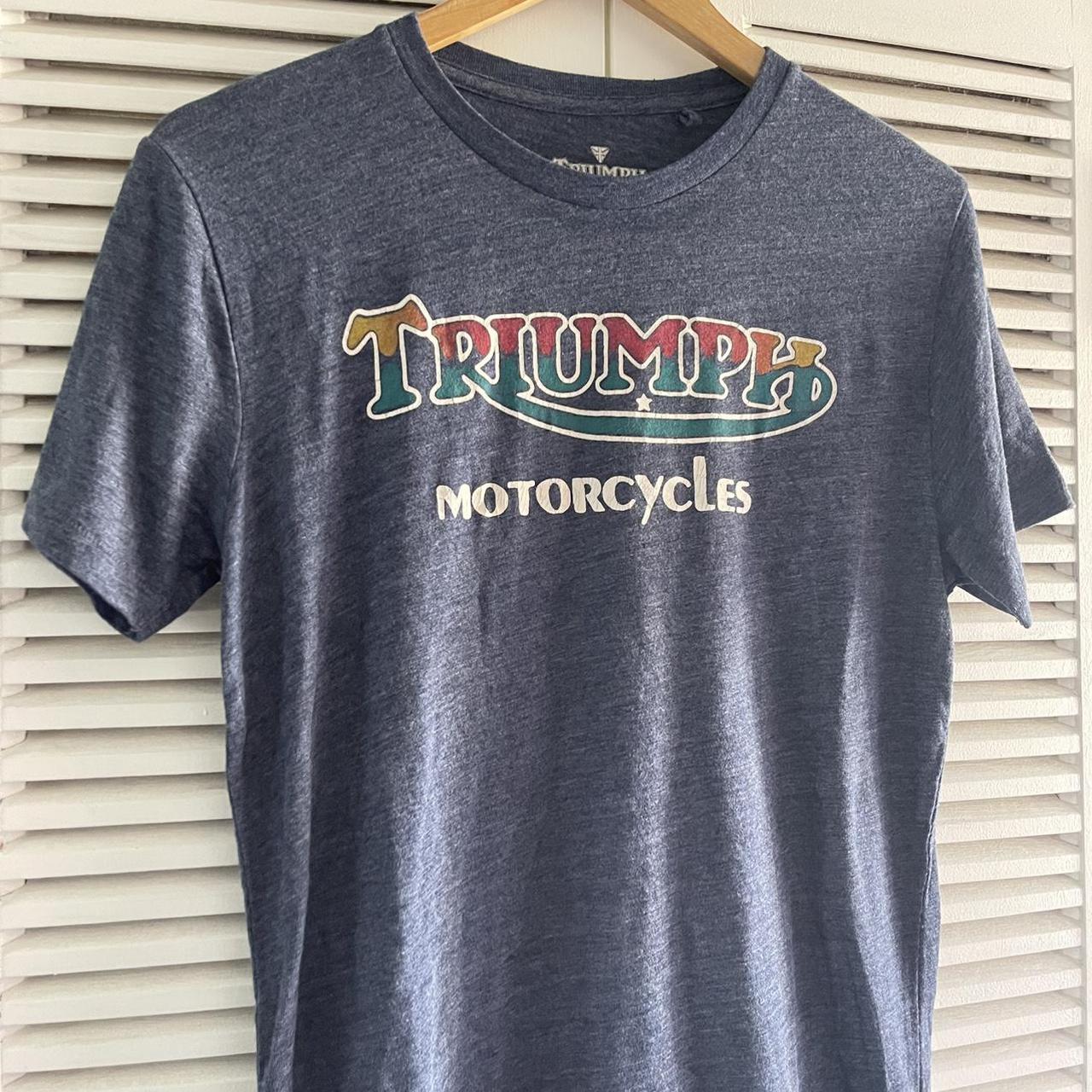 Lucky Brand, Shirts, Lucky Brand T Shirt Mens Small Gray Triumph  Motorcycles Graphic Tee Biker Cycle