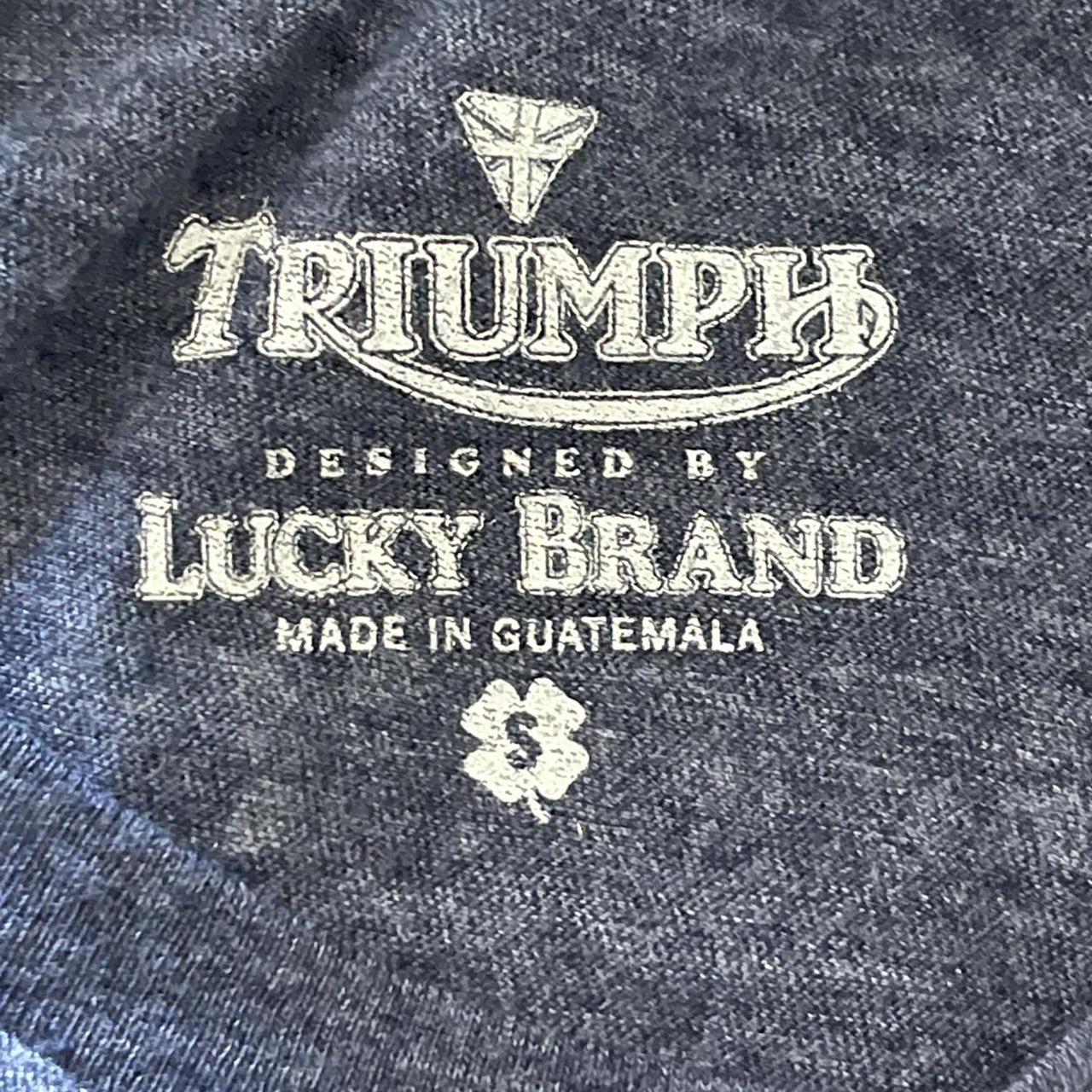 Lucky Brand Triumph Motorcycle T Shirt Medium NWT Gray - $25