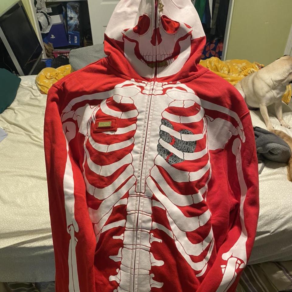 Lrg skeleton hoodie discount red