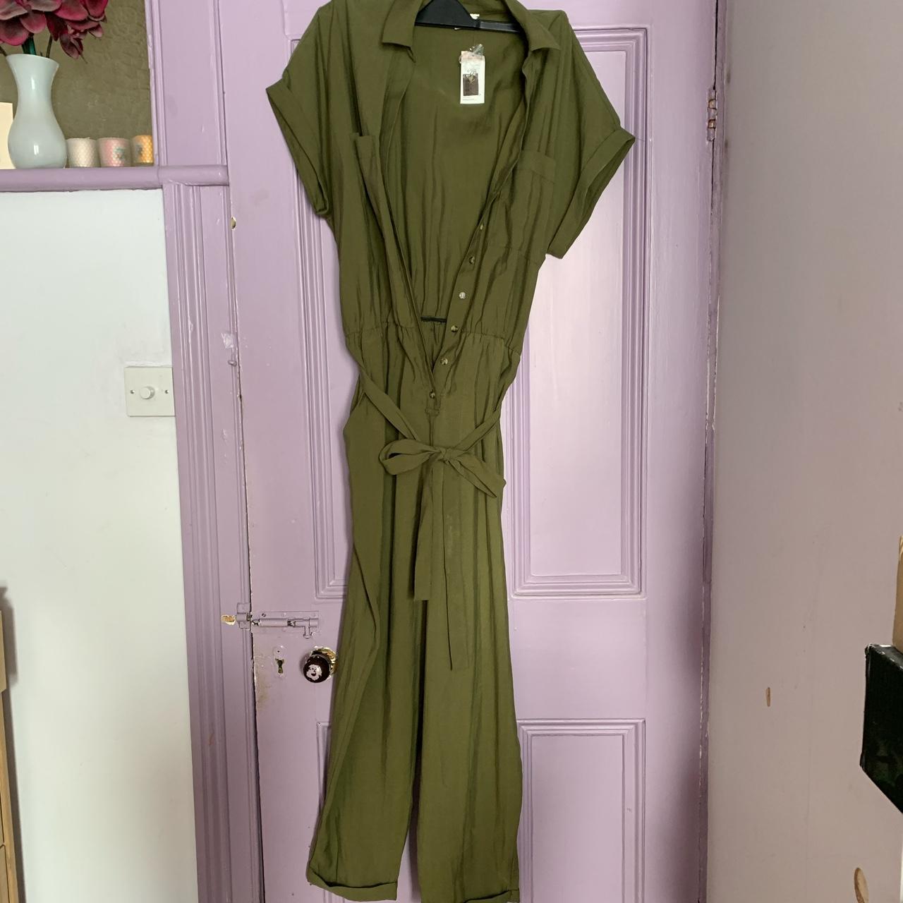 F&f store khaki jumpsuit