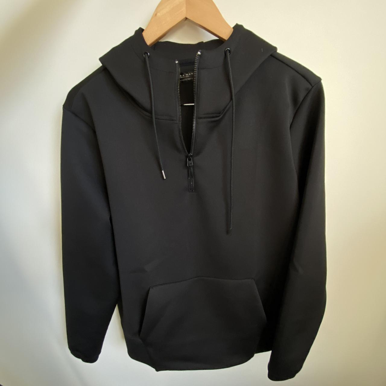 ZARA MAN 3/4 zip up hoodie basically brand new... - Depop