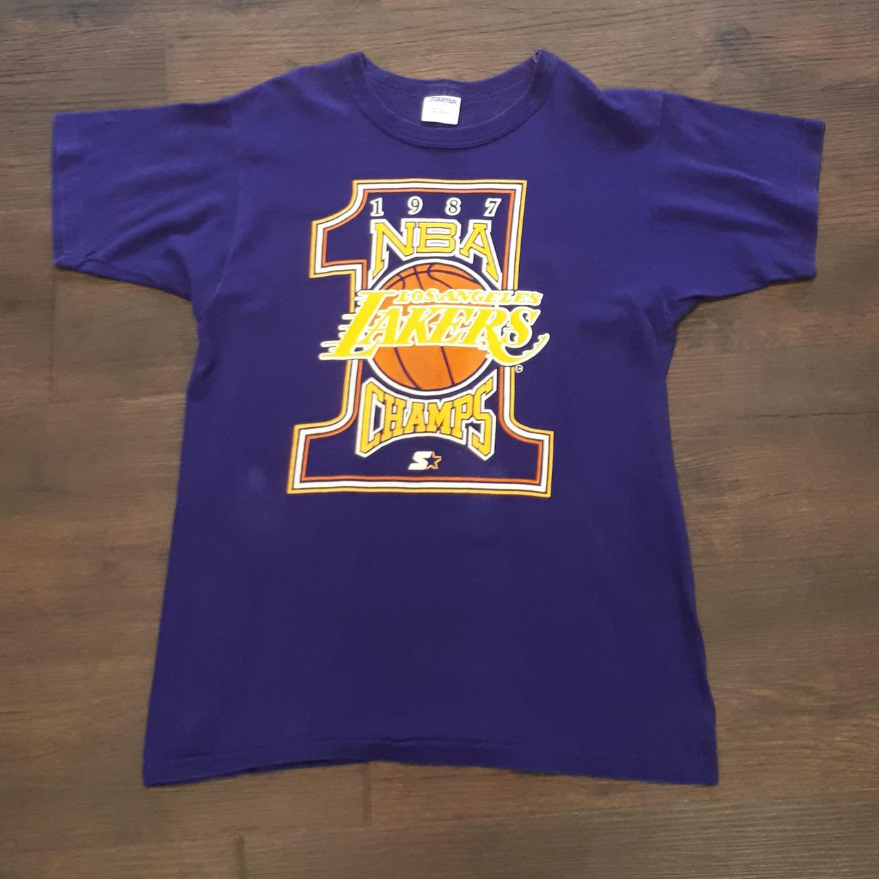 Vintage 1987 NBA Lakers Champions Tee Size on... - Depop