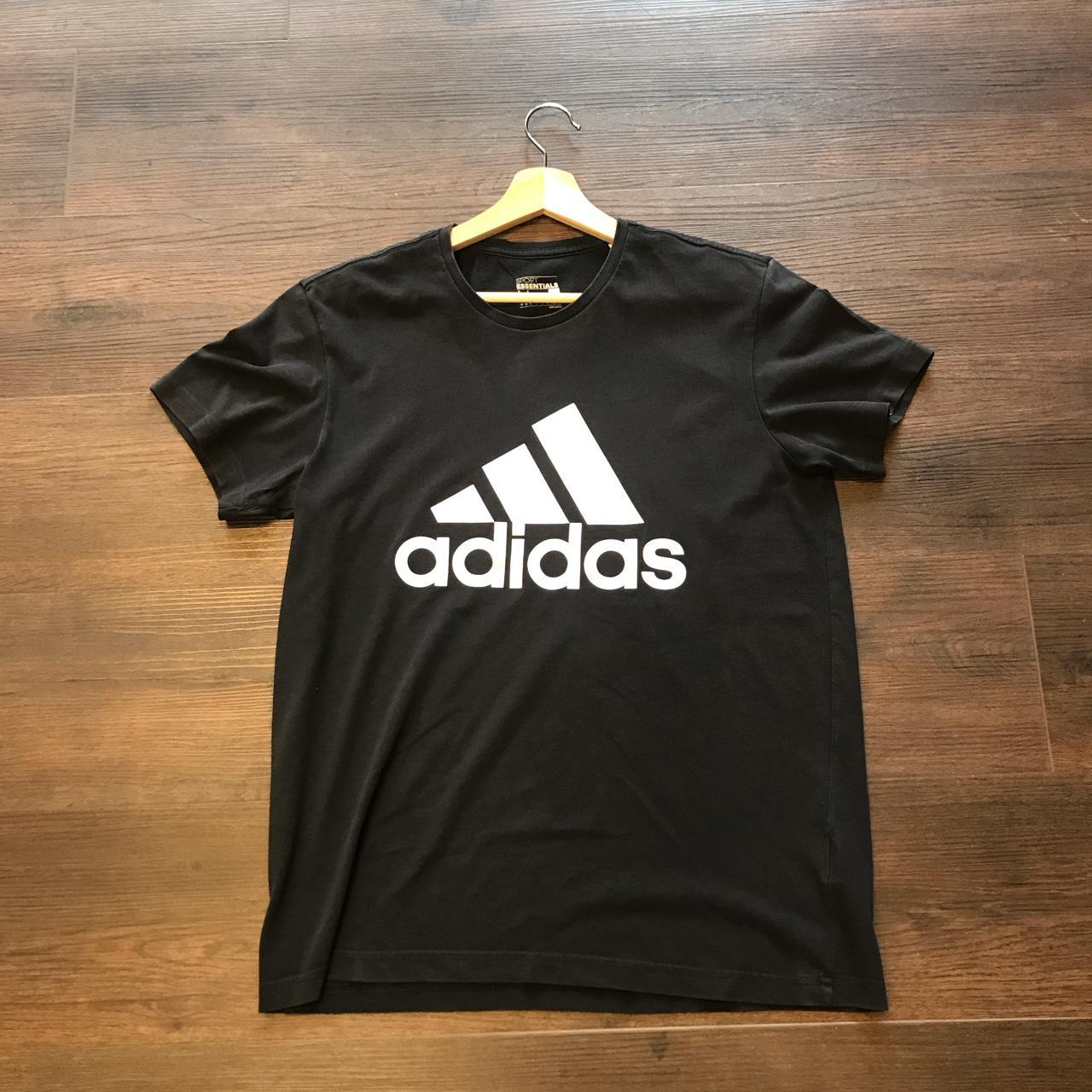 Vintage Black Adidas Tshirt Size on label:... - Depop