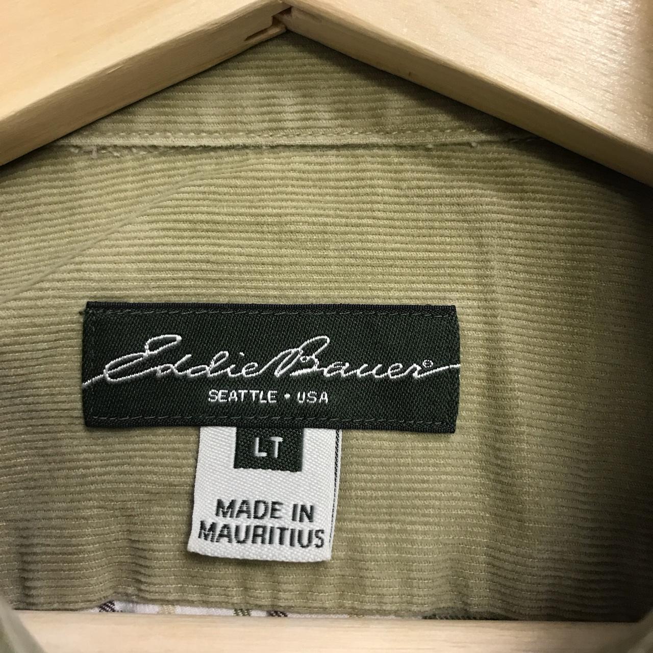 Vintage Eddie Bauer Cream Check Long Sleeve... Depop