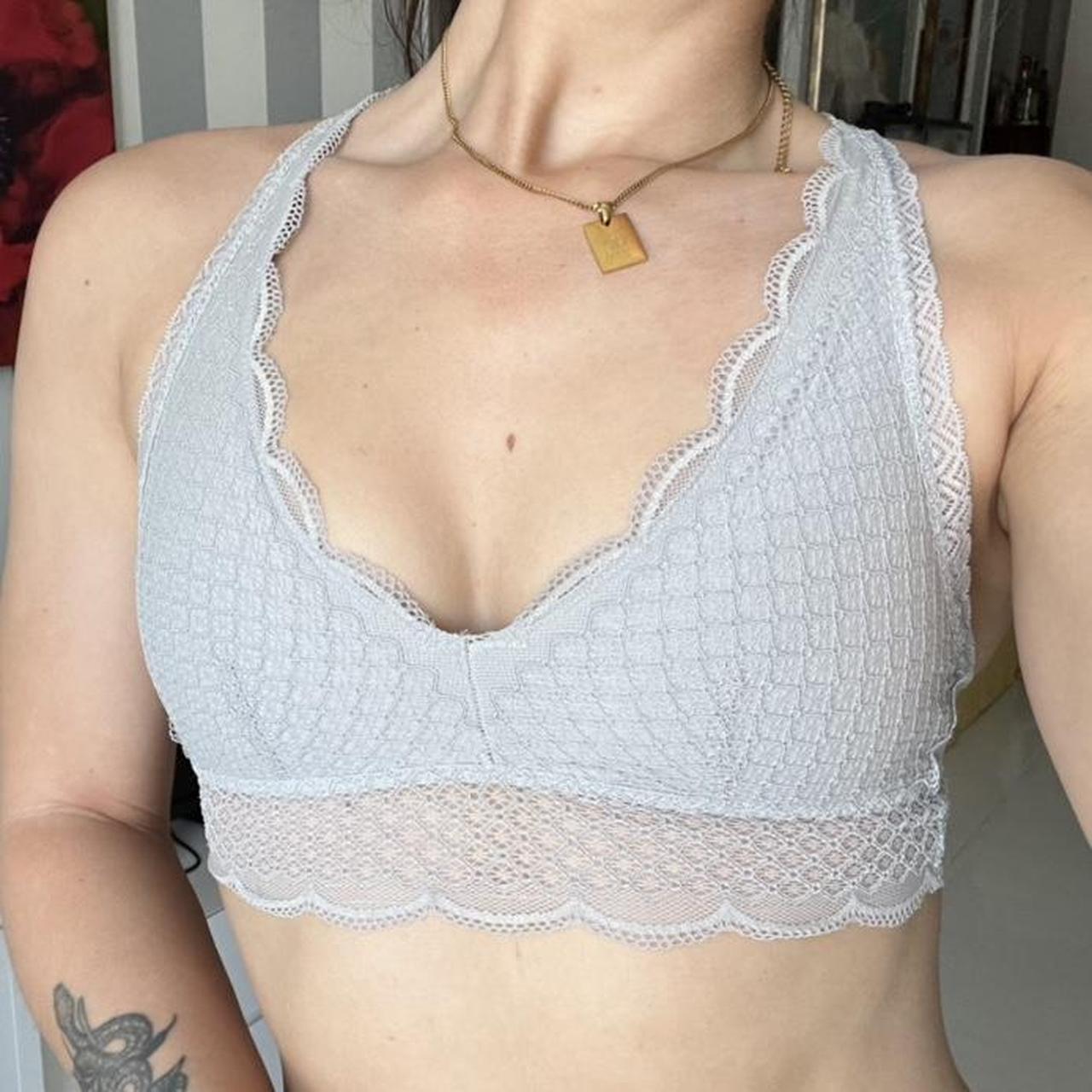 Aerie lace bralette with removable padding in grey
