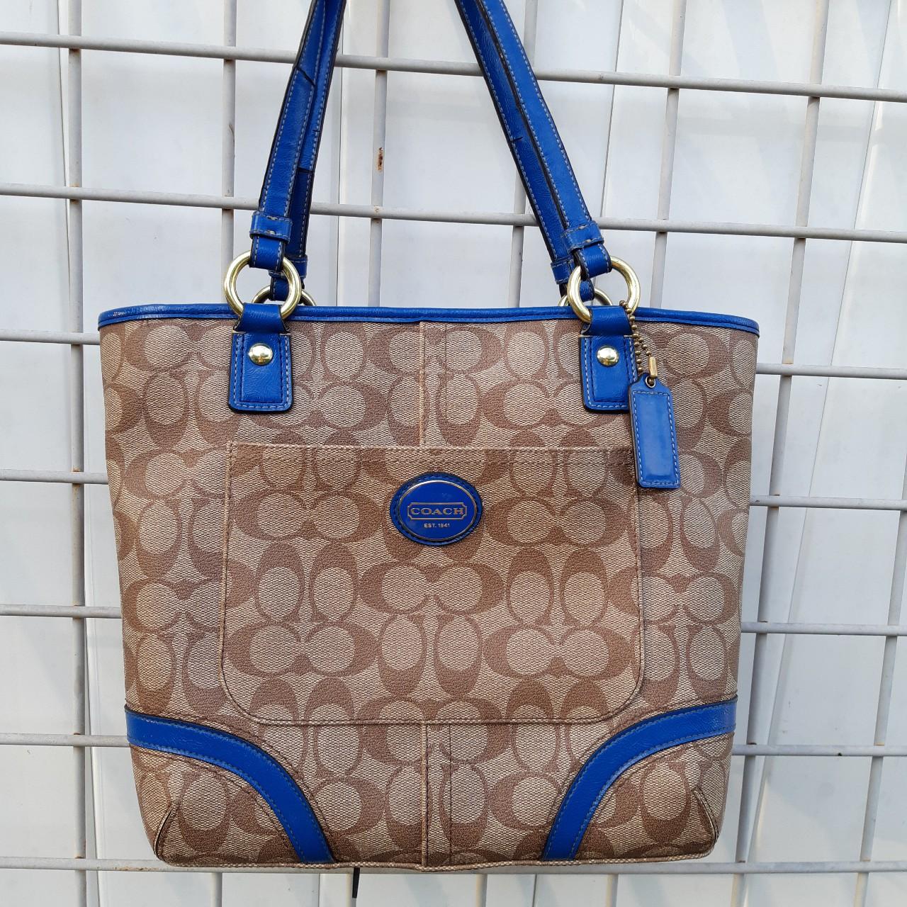 Coach Poppy Patent Leather Handbag Navy Blue | eBay