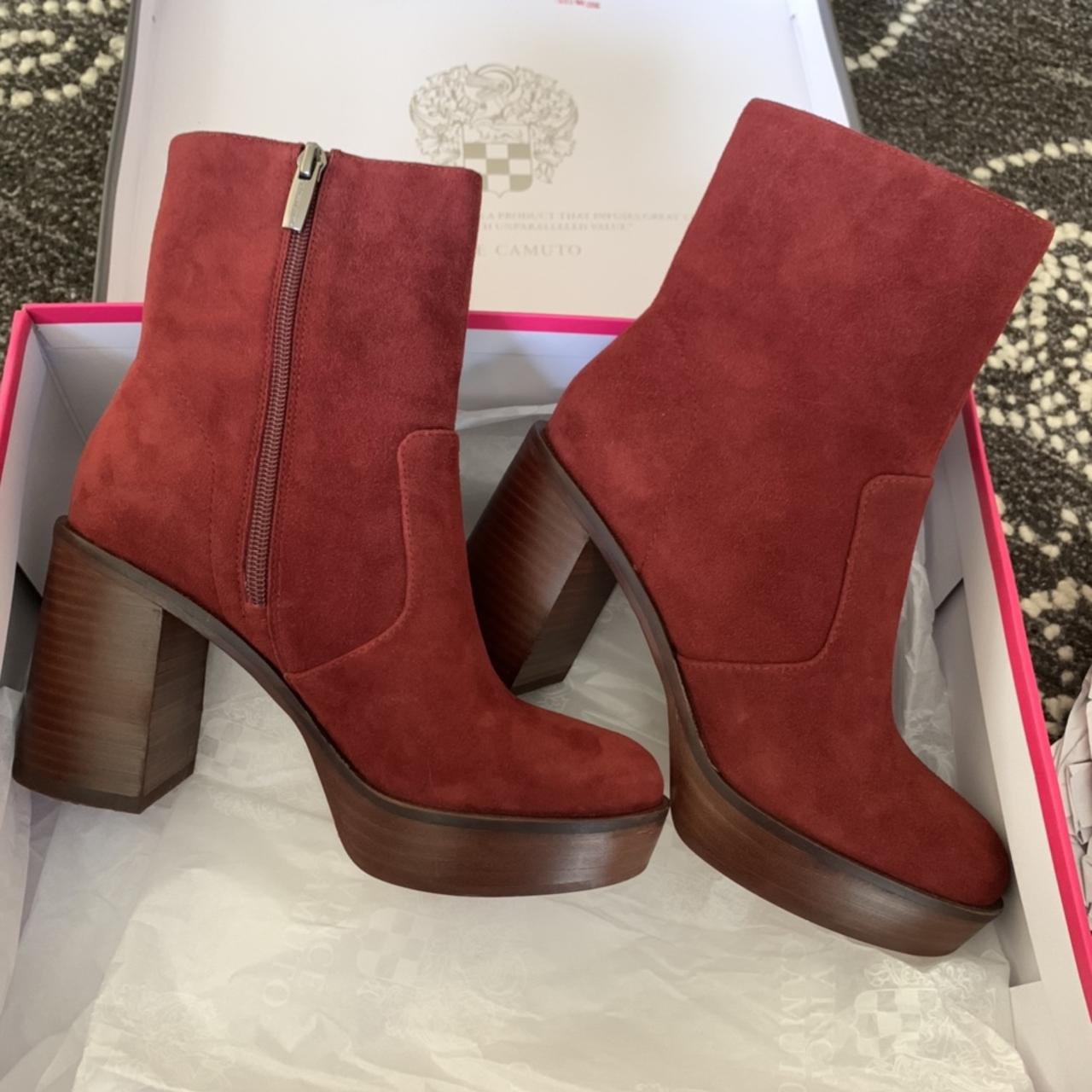 Brand New Vince Camuto burgundy suede Depop