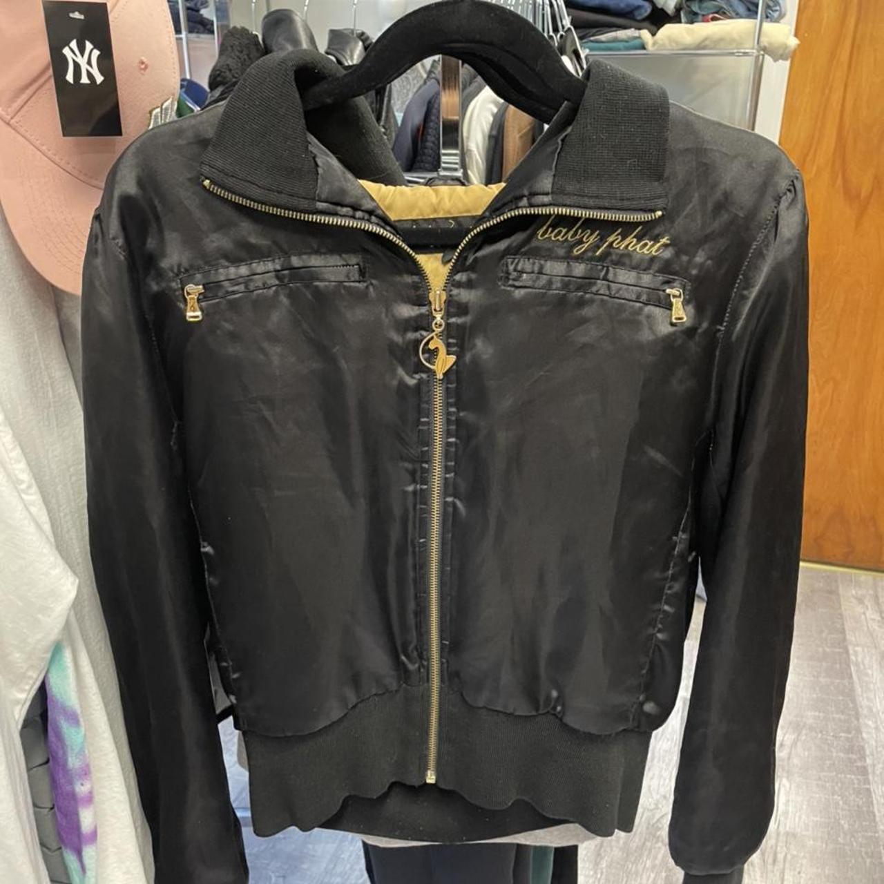 Baby Phat Women S Black And Gold Jacket Depop