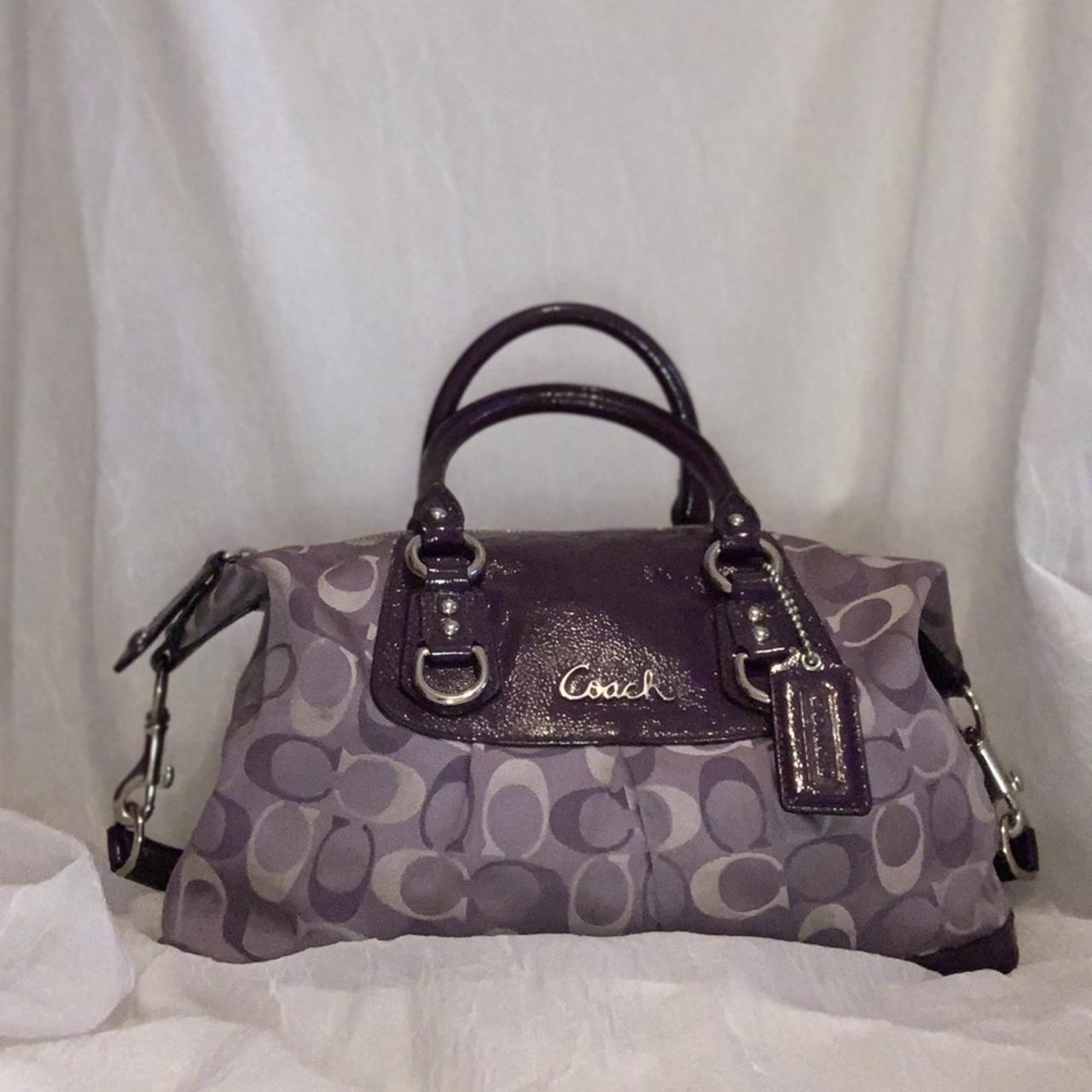 Vintage purple designer coach hand bag. great | Depop