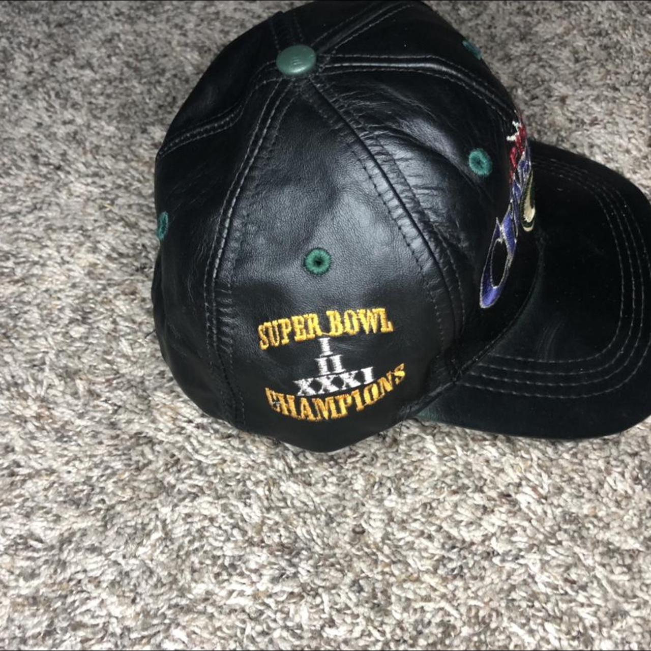 All leather Green Bay packers Hat Vintage Packers - Depop