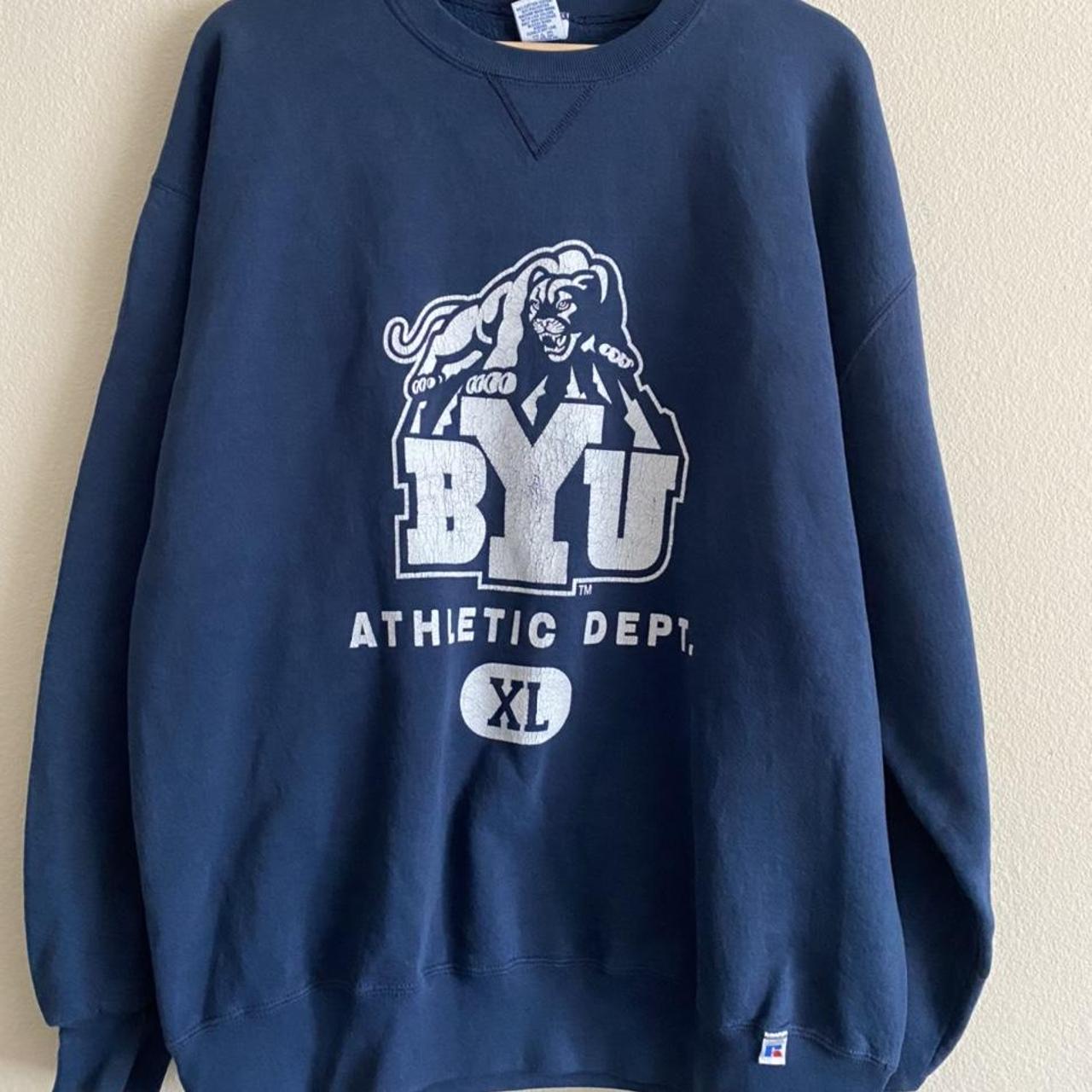 Vintage BYU Russell Sweater Size XL Fits XL (please... - Depop