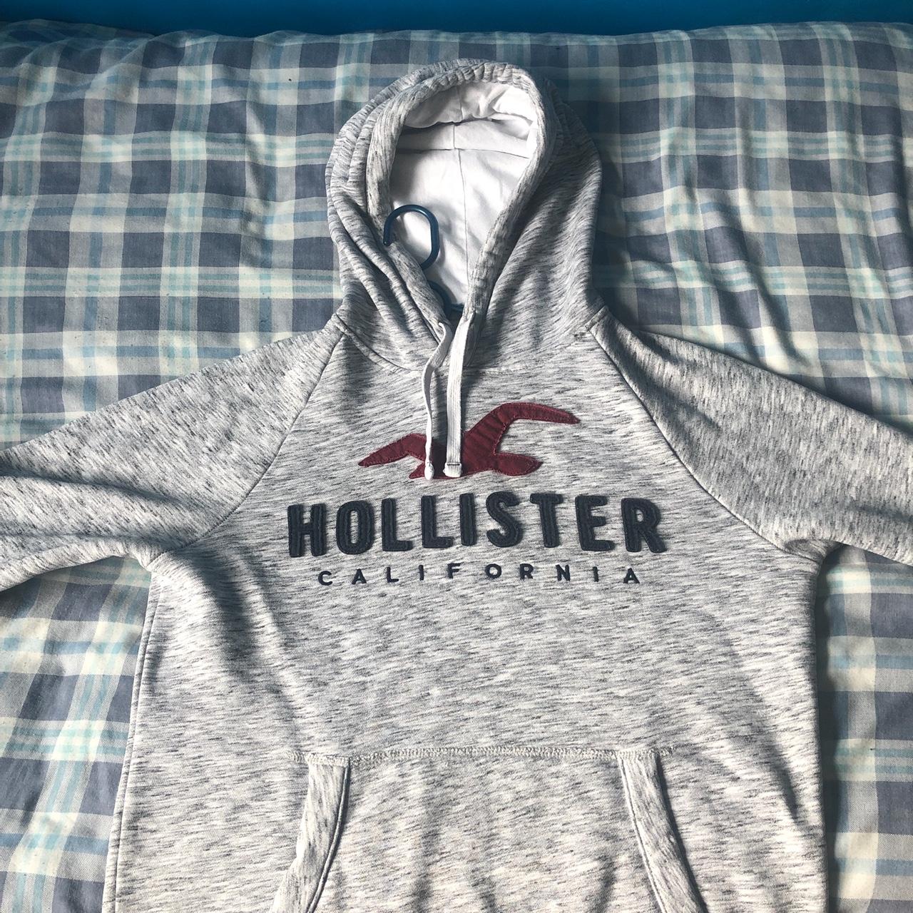 Hollister Co. Men's Grey Hoodie Depop