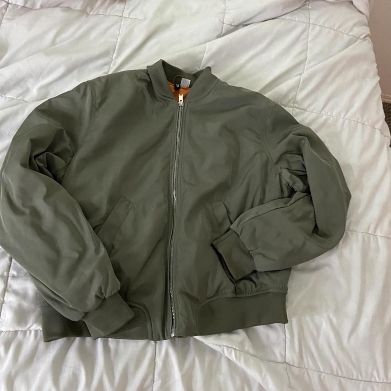 H&M Women's Orange and Green Jacket | Depop