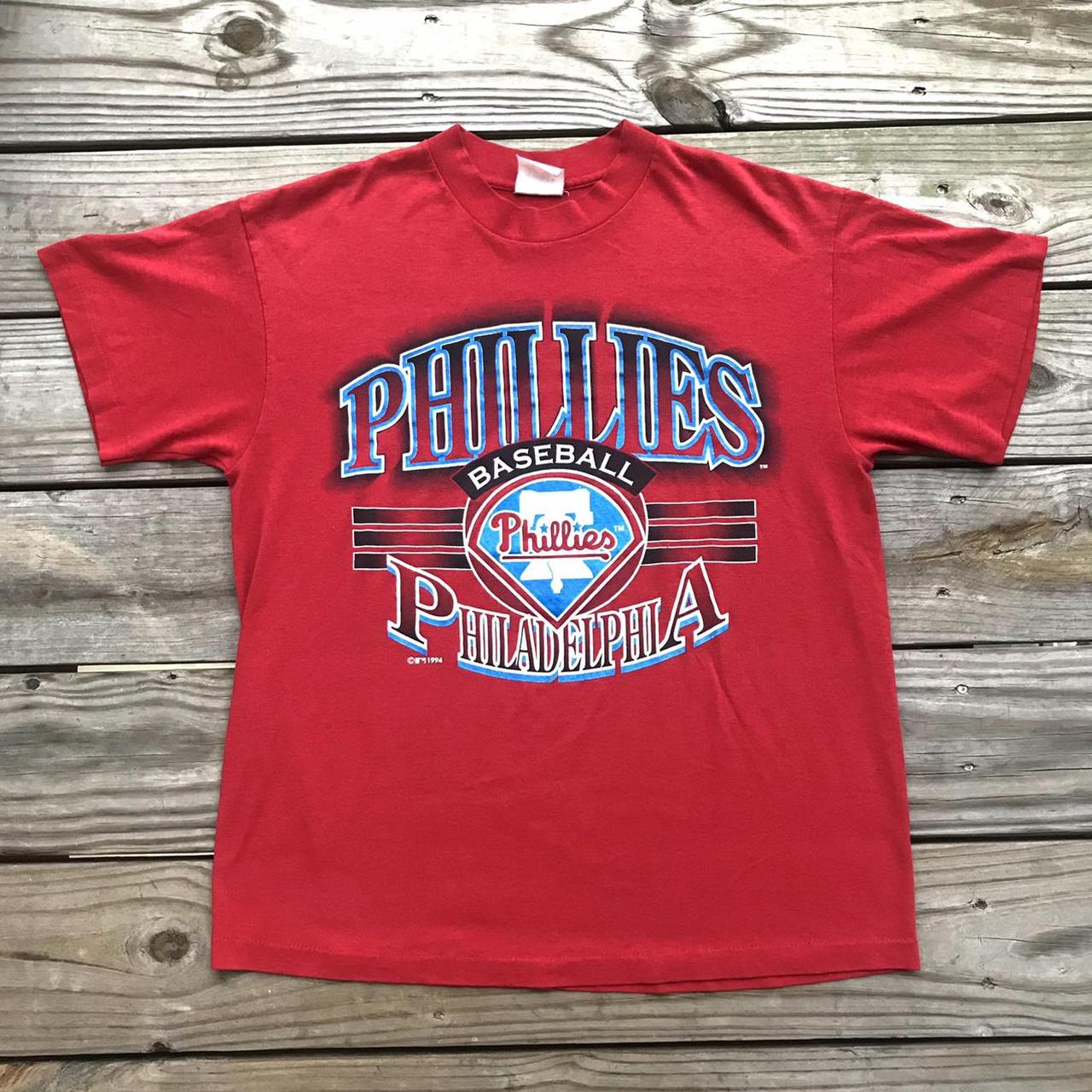 Philadelphia Phillies Polo Shirt Mens Large Red Vintage MLB Baseball Philly