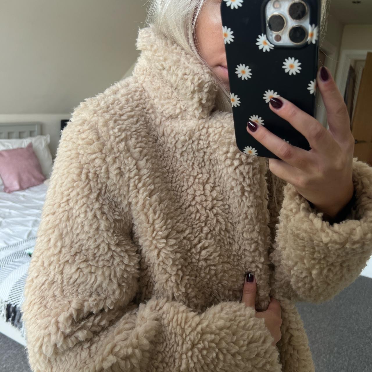 Loavies teddy bear cream/beige coat. Just long... - Depop