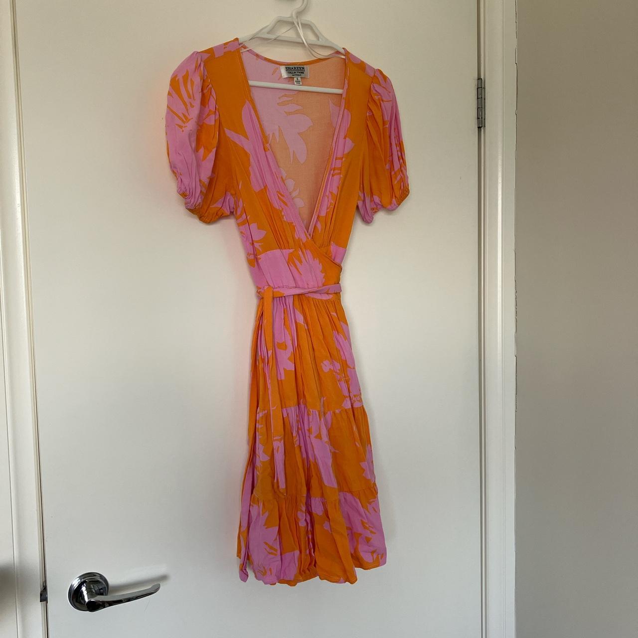 Bright summer wrap dress Flattering on Knee length... Depop