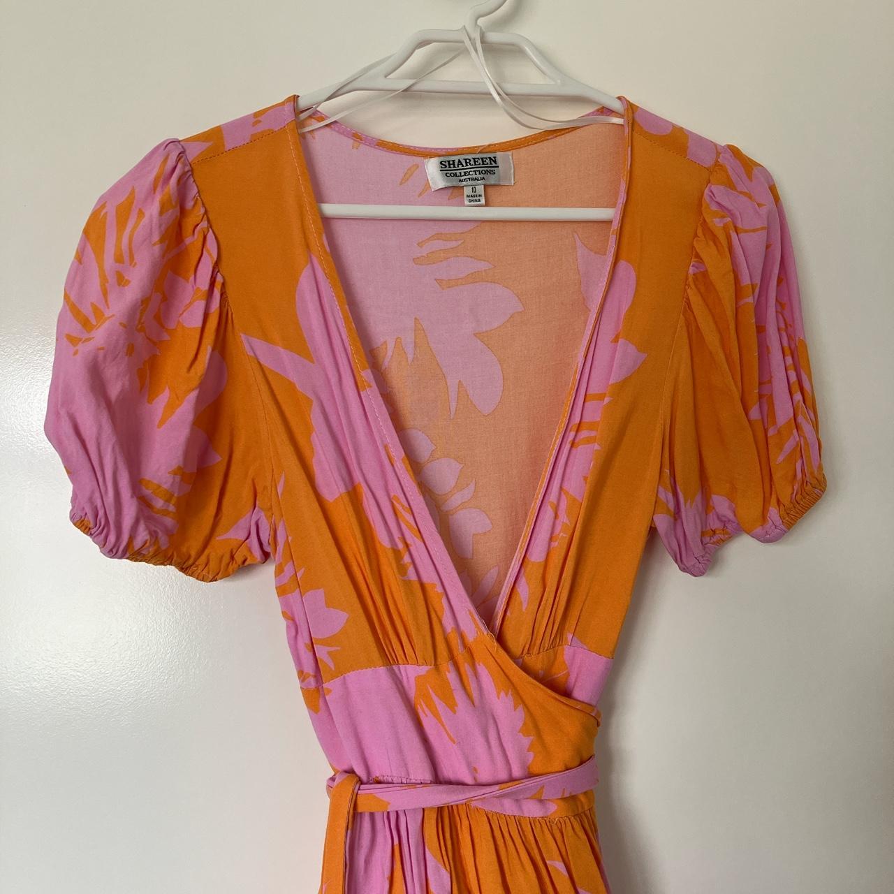 Bright summer wrap dress Flattering on Knee length... Depop