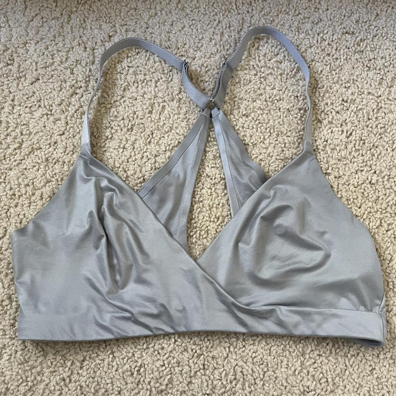 Aerie Women's Blue and Silver Bra | Depop