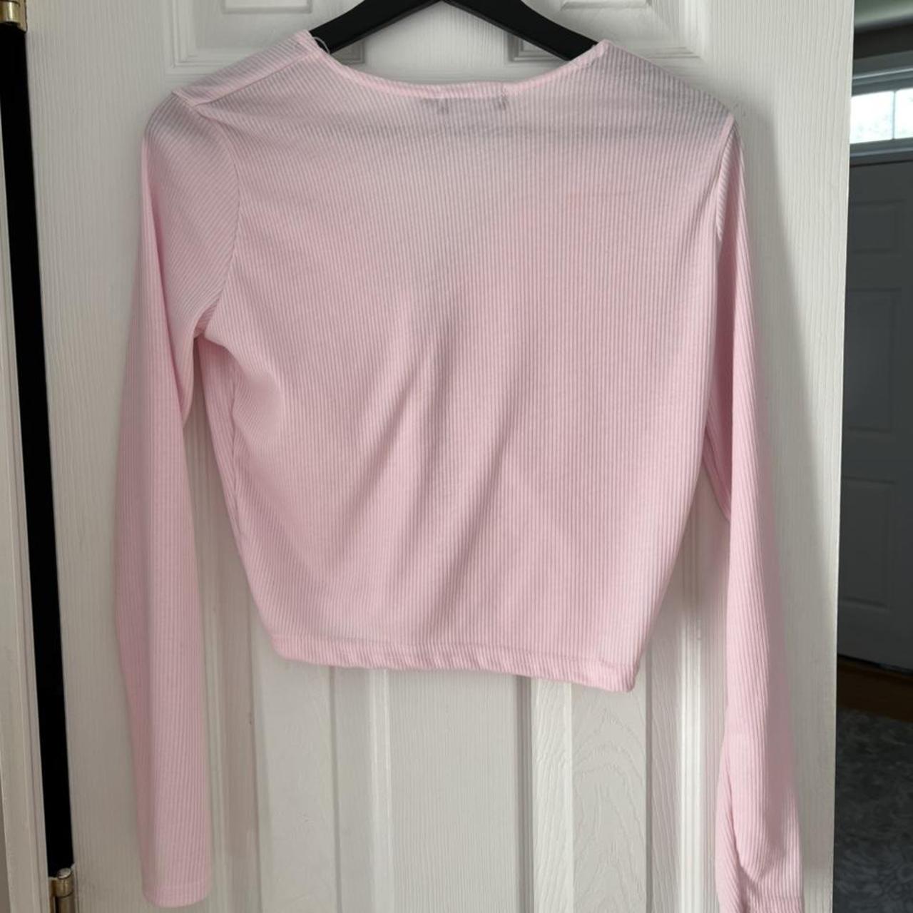 Pretty Little Thing baby pink tie front cardigan.... Depop