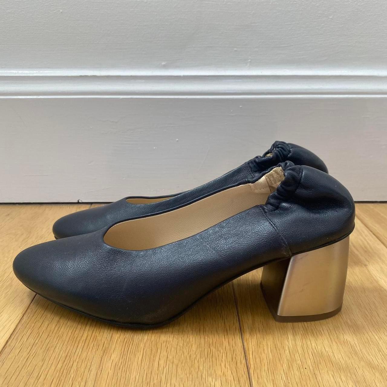 Navy store silver heels