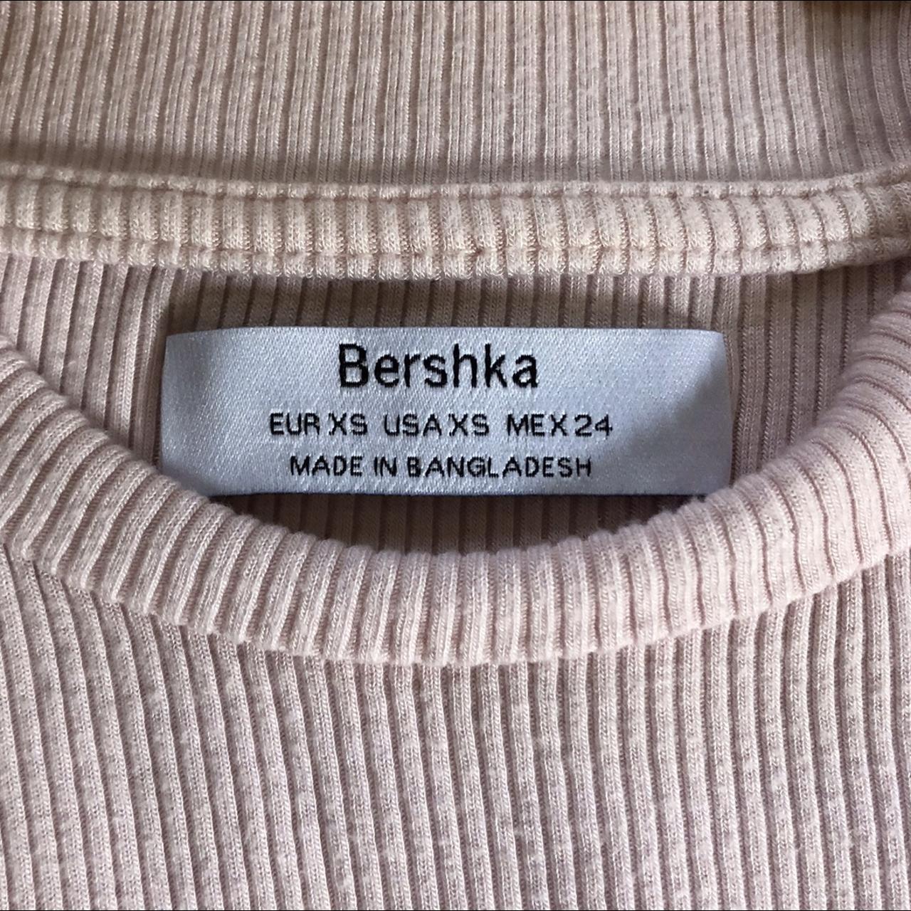 bershka high neck ribbed long sleeve cute light... - Depop