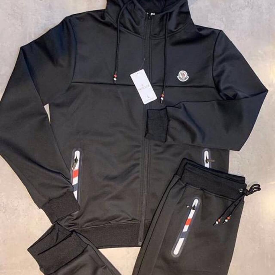 Authentic Moncler black tracksuit Depop