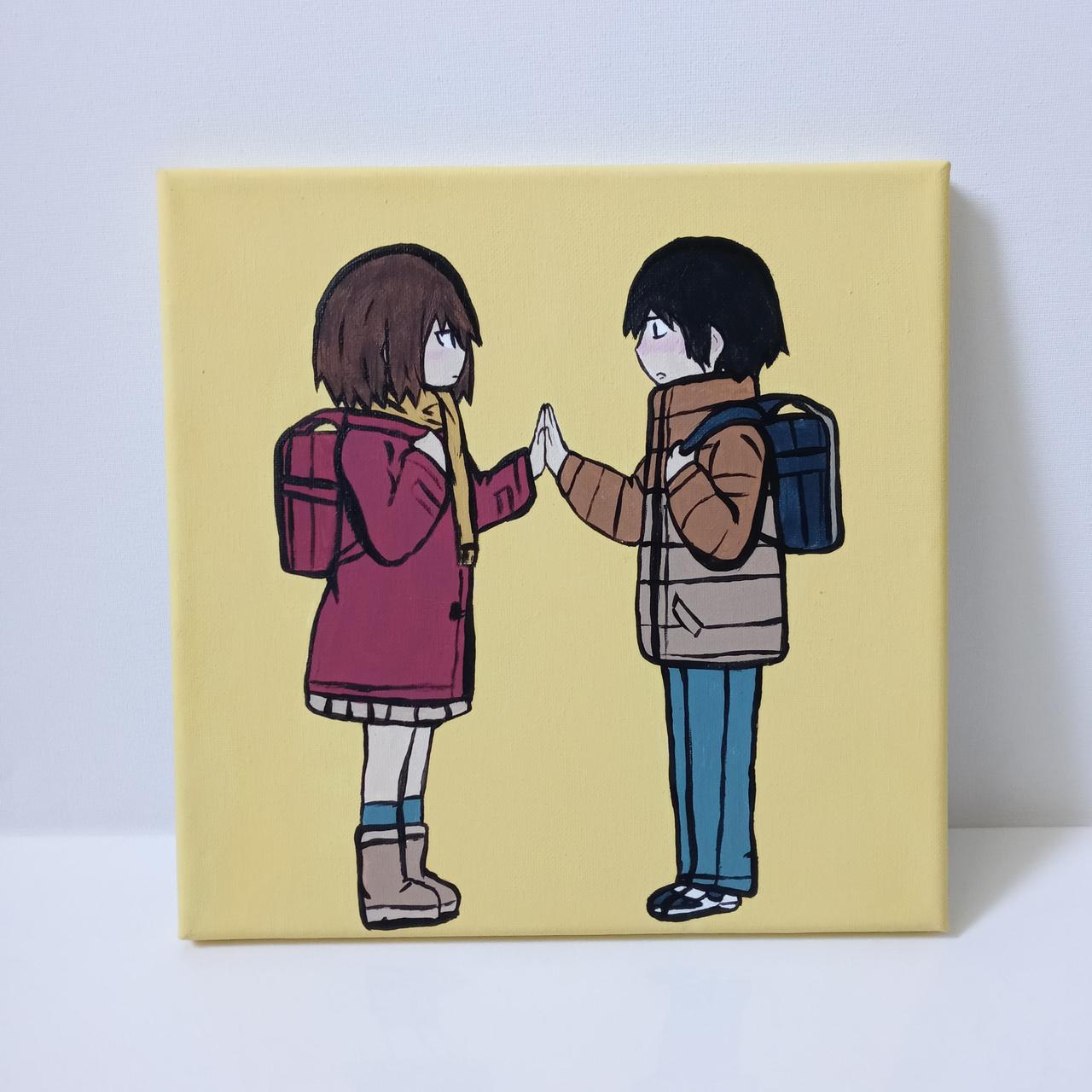 Erased Anime Characters Kayo and Satoru in Aesthetic Minimalist Design -  Erased - Mug