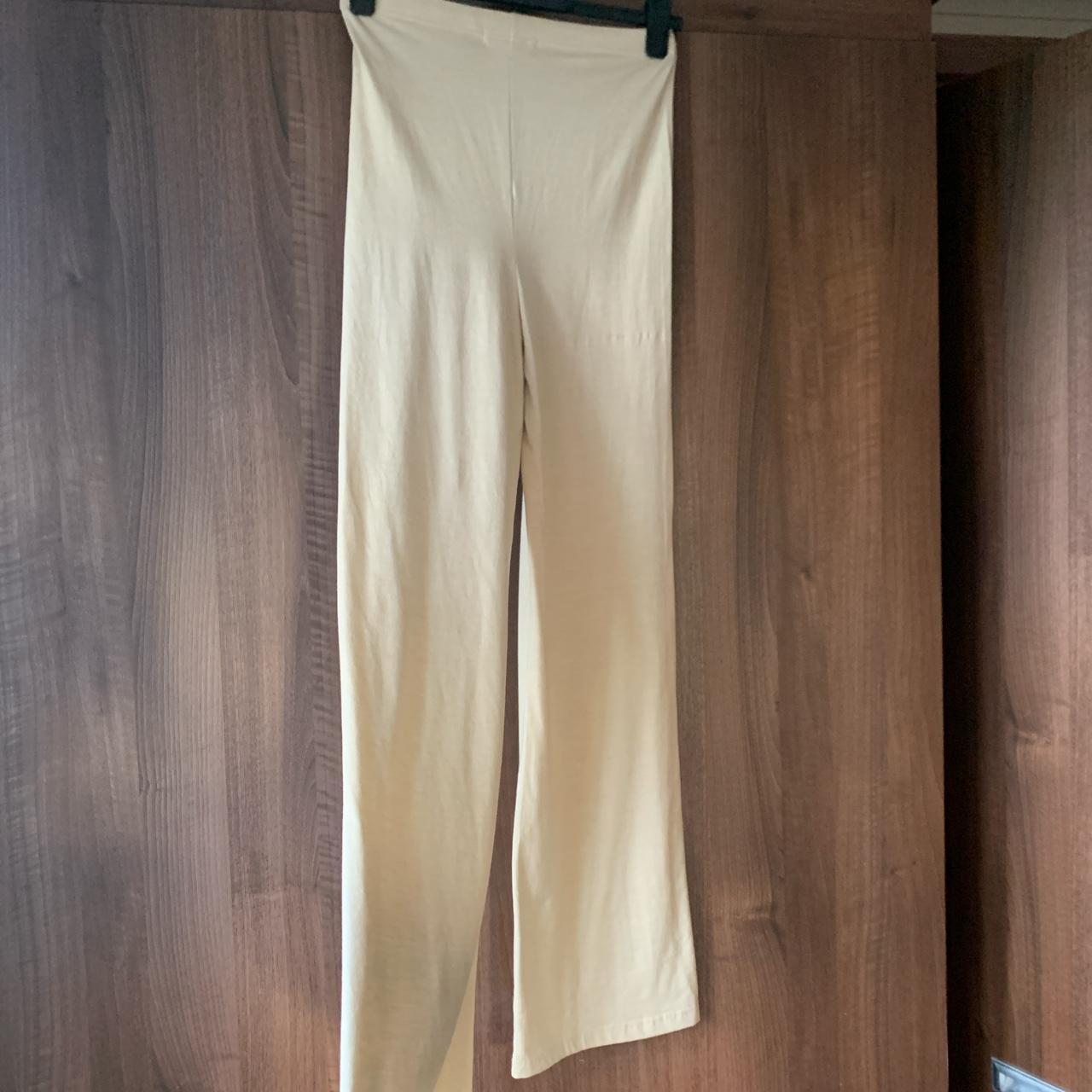 missguided-cream-flared-trousers-size-small-depop