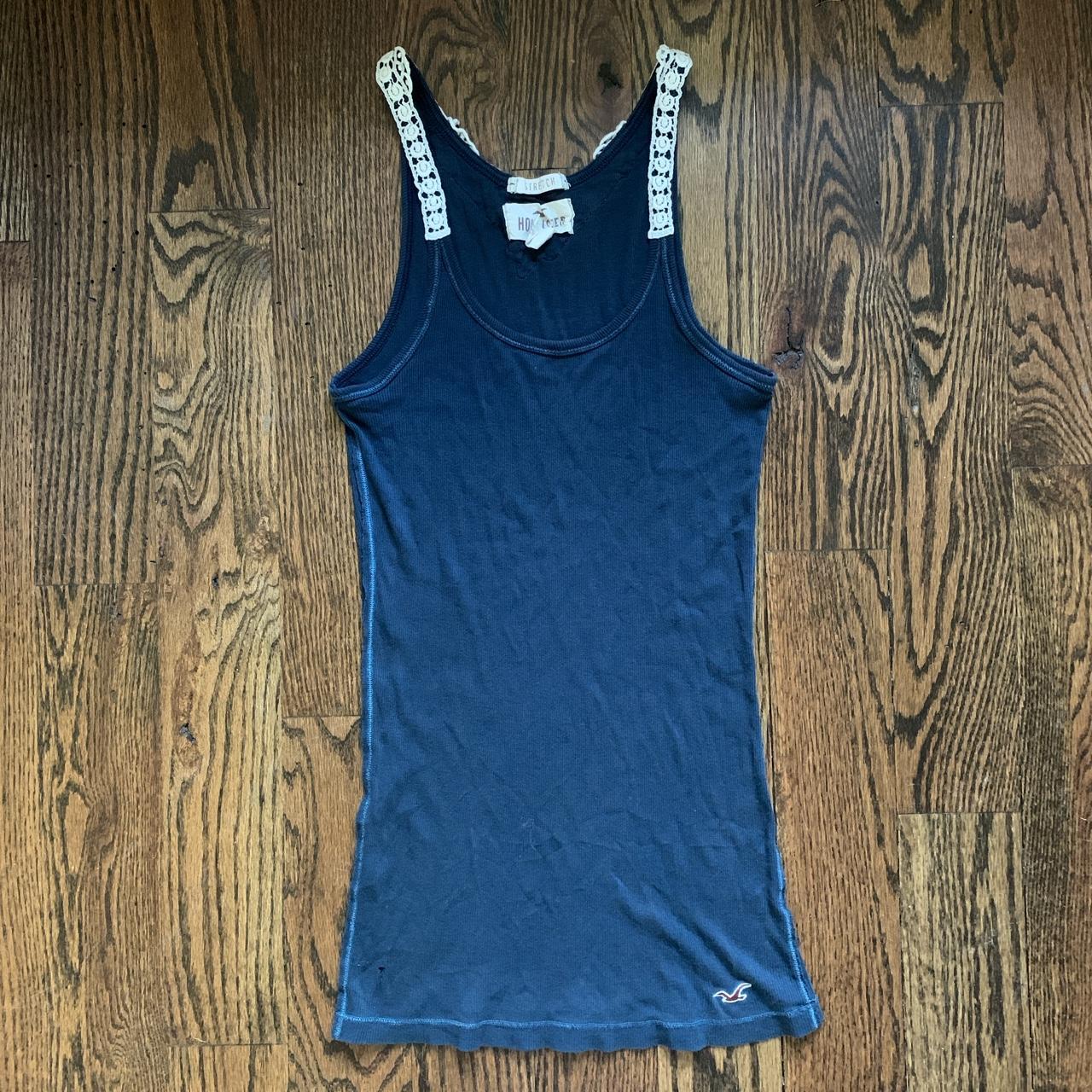 Vintage Hollister tank top with crochet/lace back... - Depop