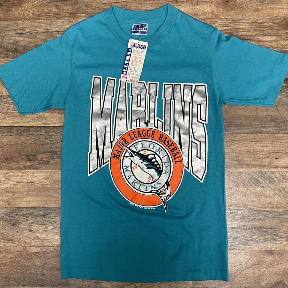 Nike T-Shirt Men's M Orange Miami Marlins MLB - Depop