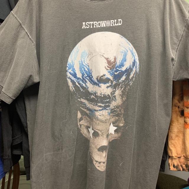 travis scott astroworld merch. back a little faded. - Depop