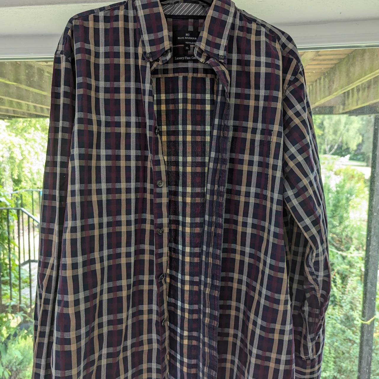 Blue Harbour Multi Coloured Check Shirt XL - Depop