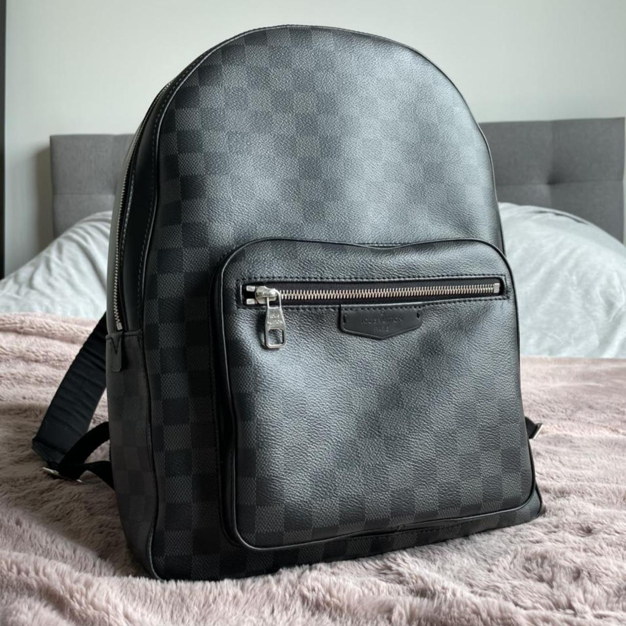 Louis Vuitton Josh Backpack in Damier Graphite. Worn