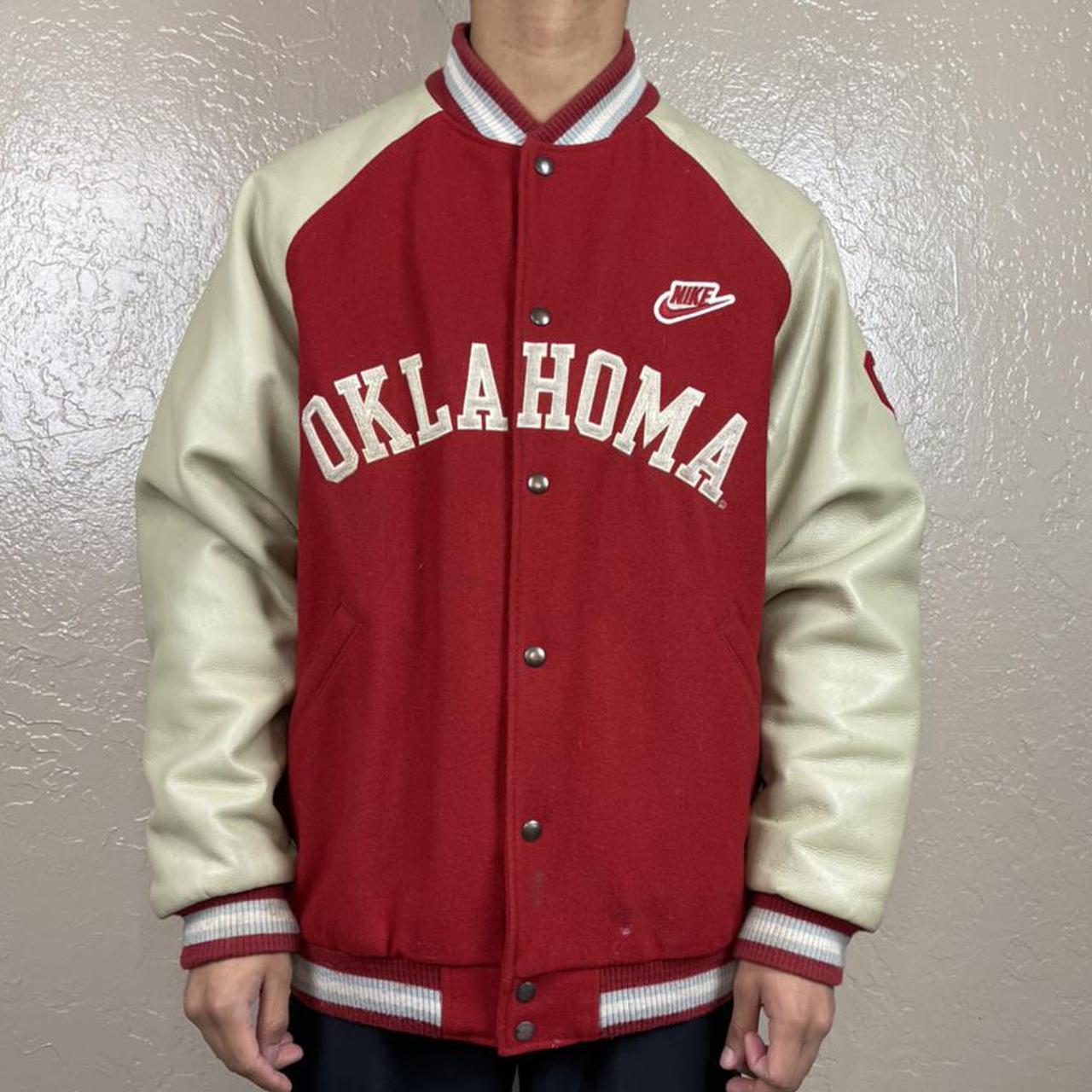 Y2K Nike Oklahoma University Letterman... - Depop