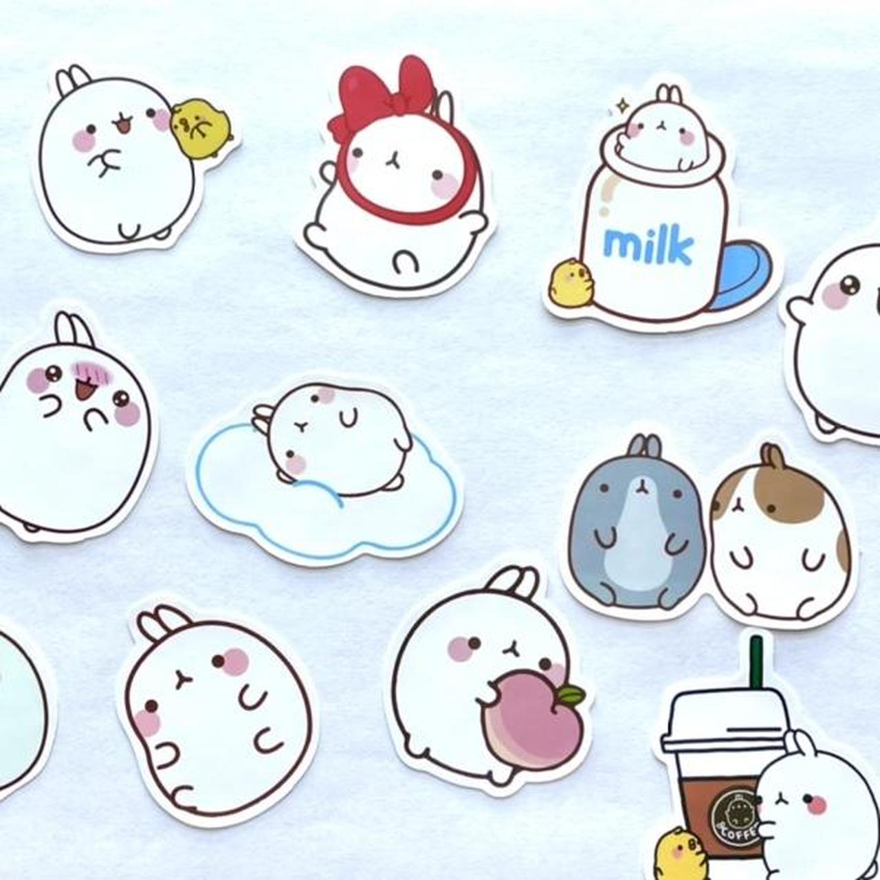 15 kawaii molang sticker flakes all stickers are depop