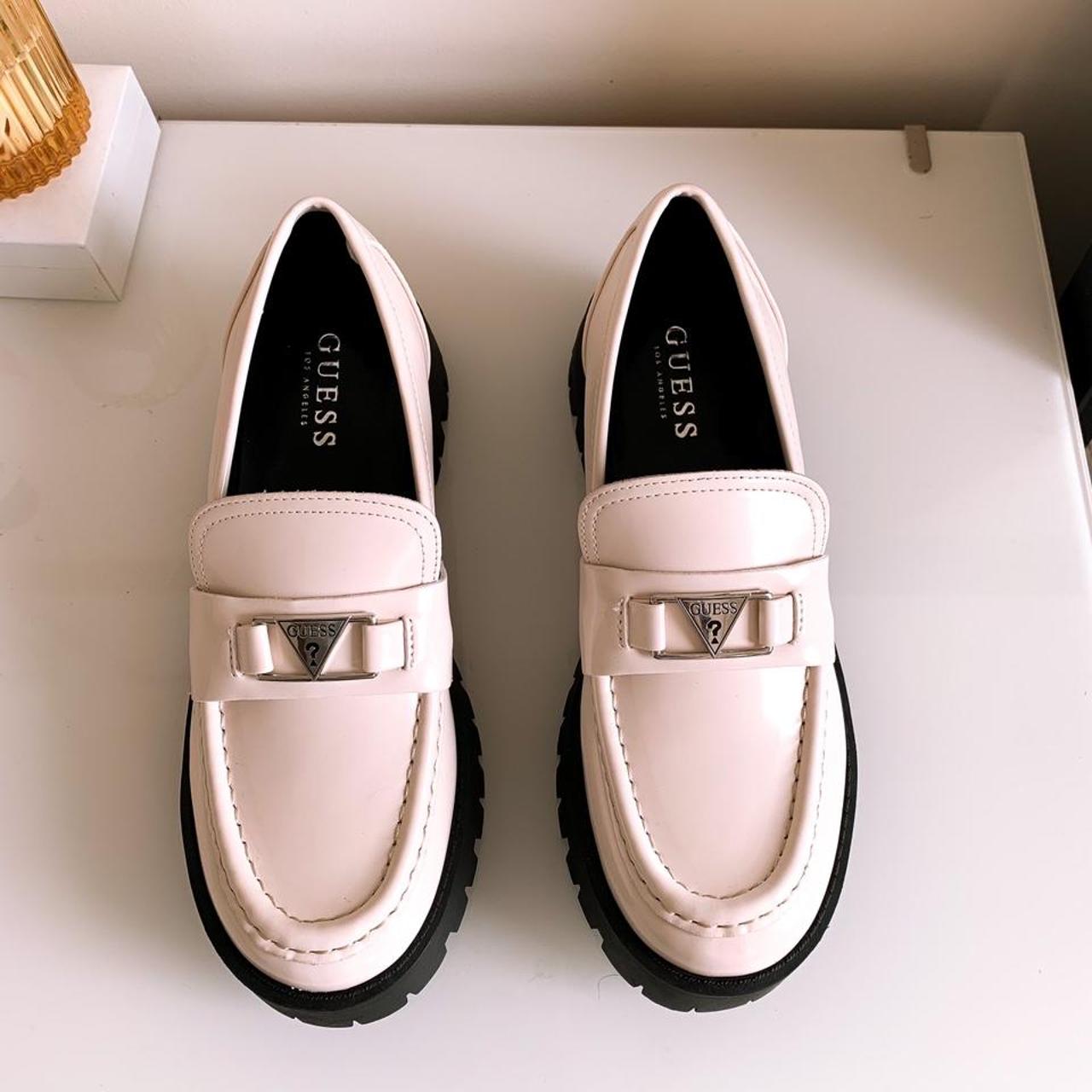 Guess Women’s Loafers in Cream (Black Chunky... - Depop