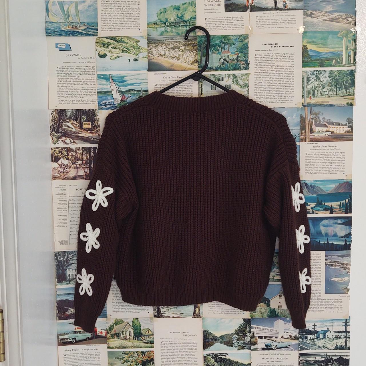 Women's Brown and White Jumper (2)