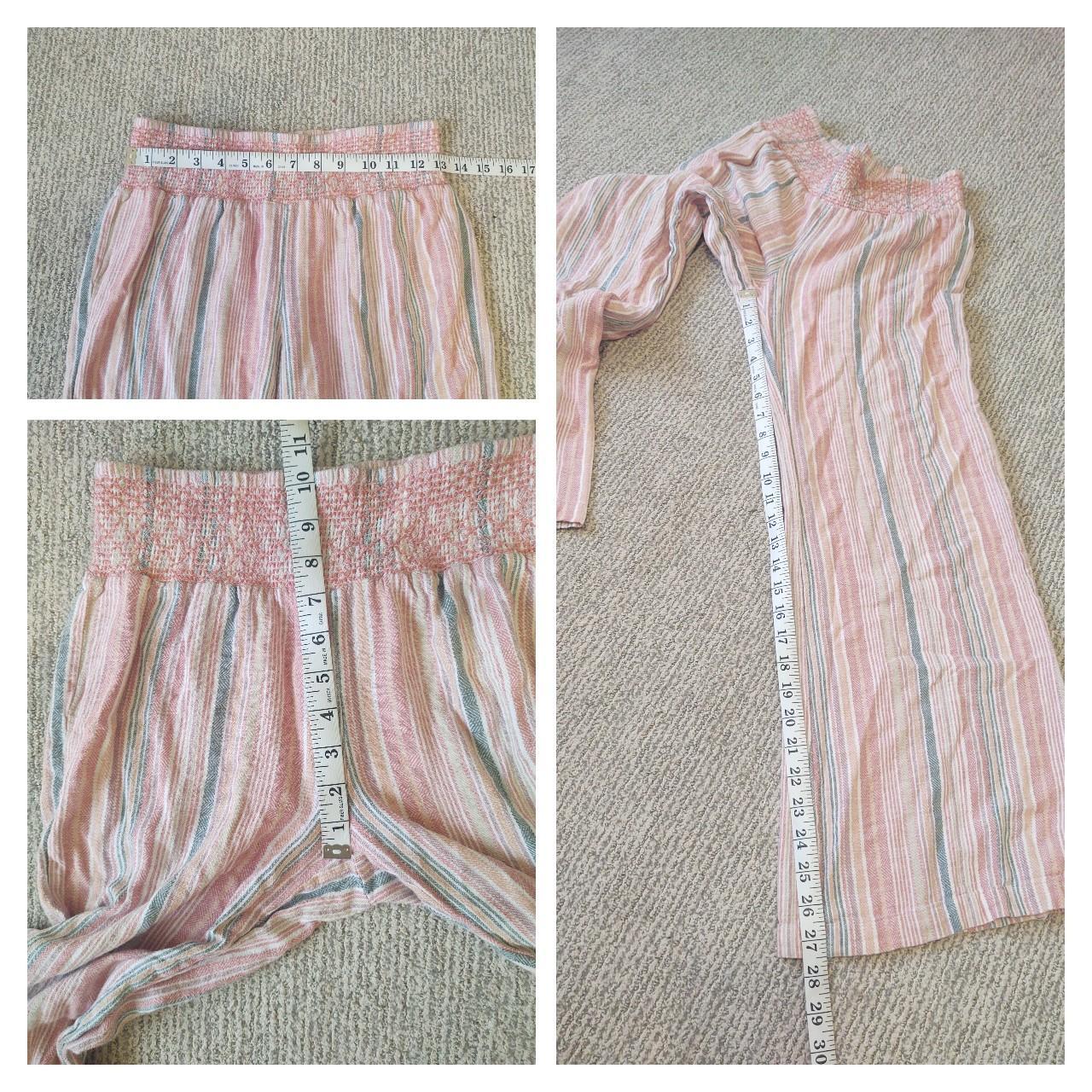 Indigo Rein striped flowy pants size medium.... - Depop